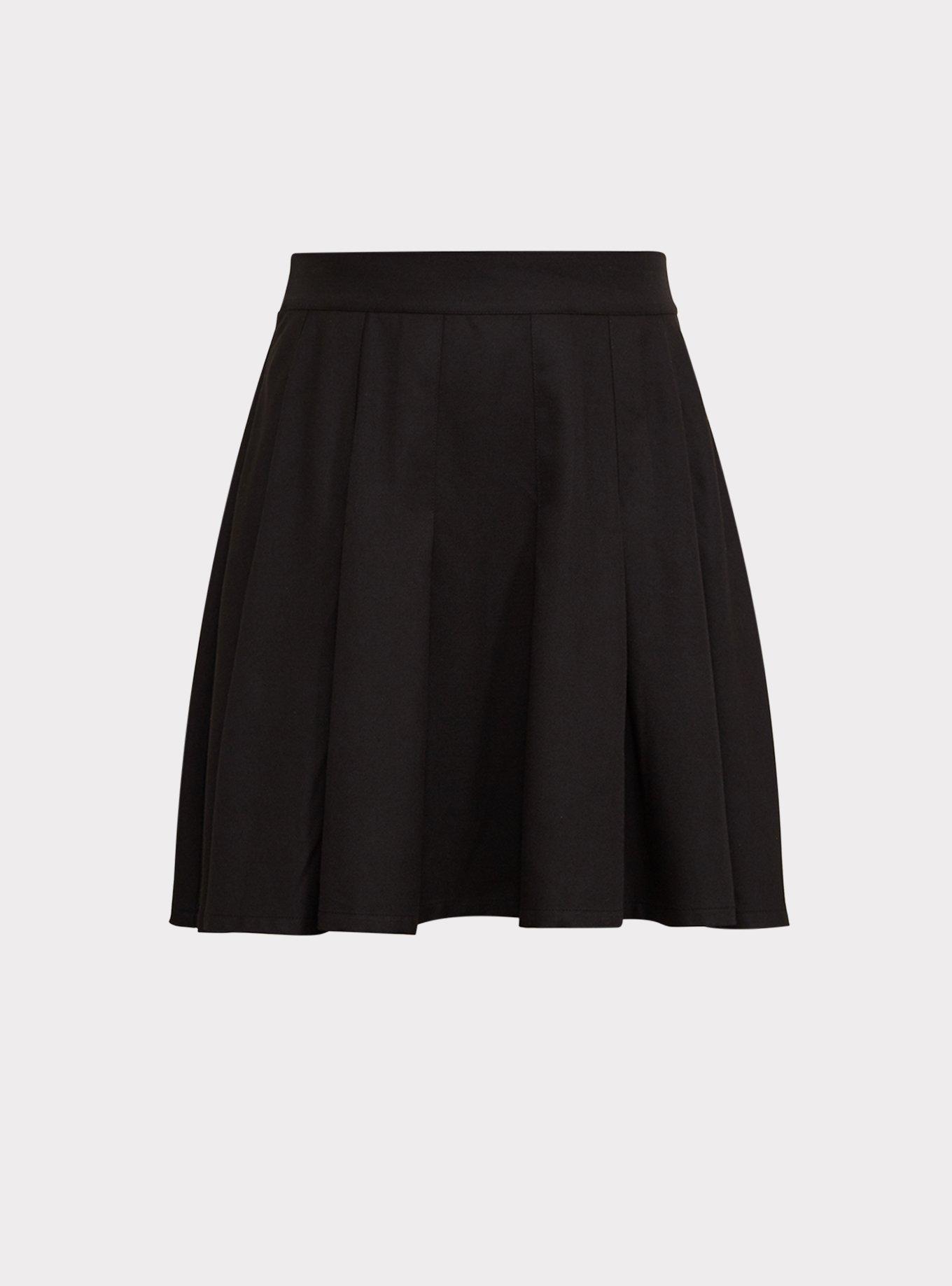 Plus Size - Mini Twill Pleated Skater Skirt - Torrid