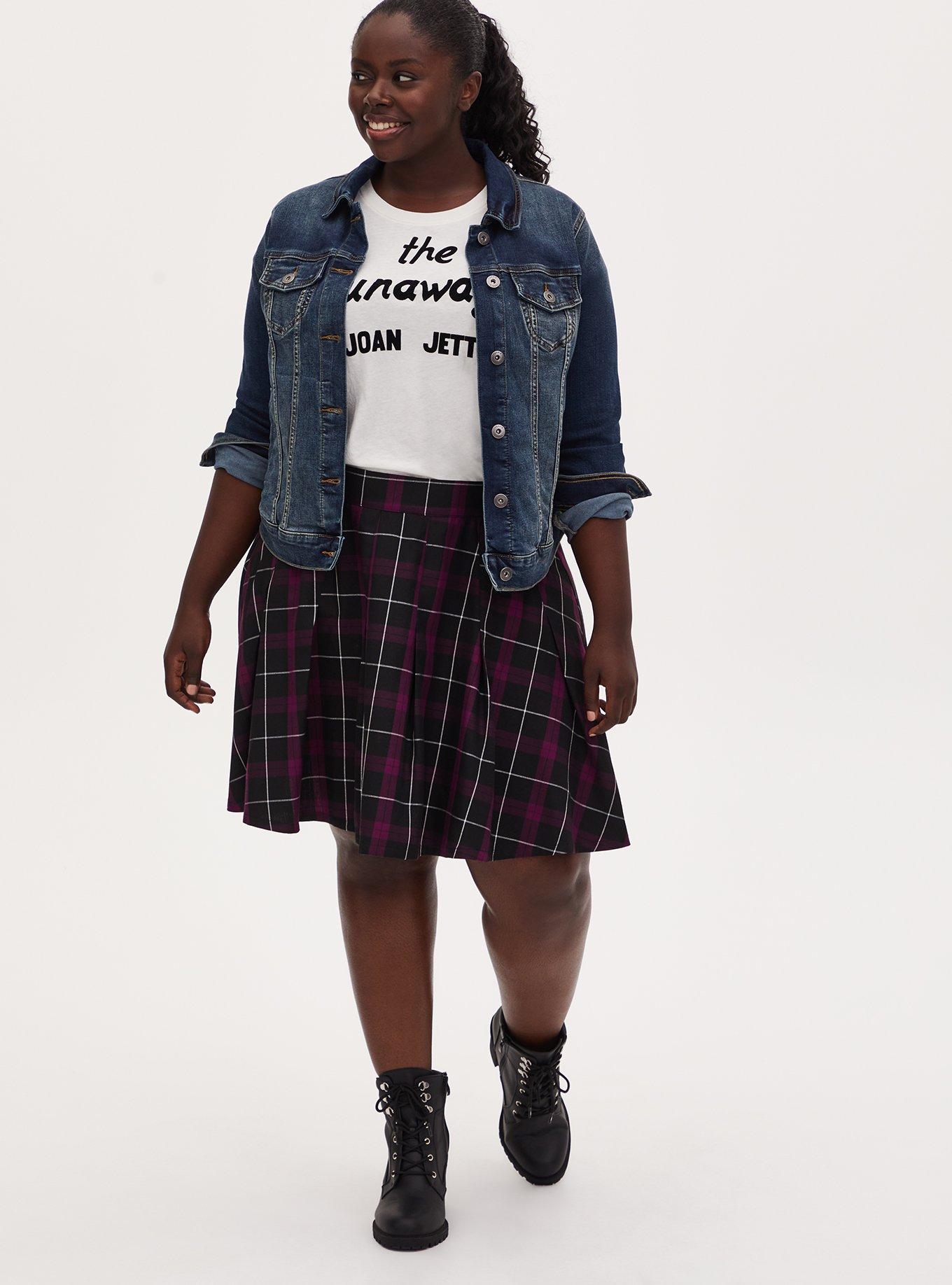 Plaid skater skirt plus size best sale