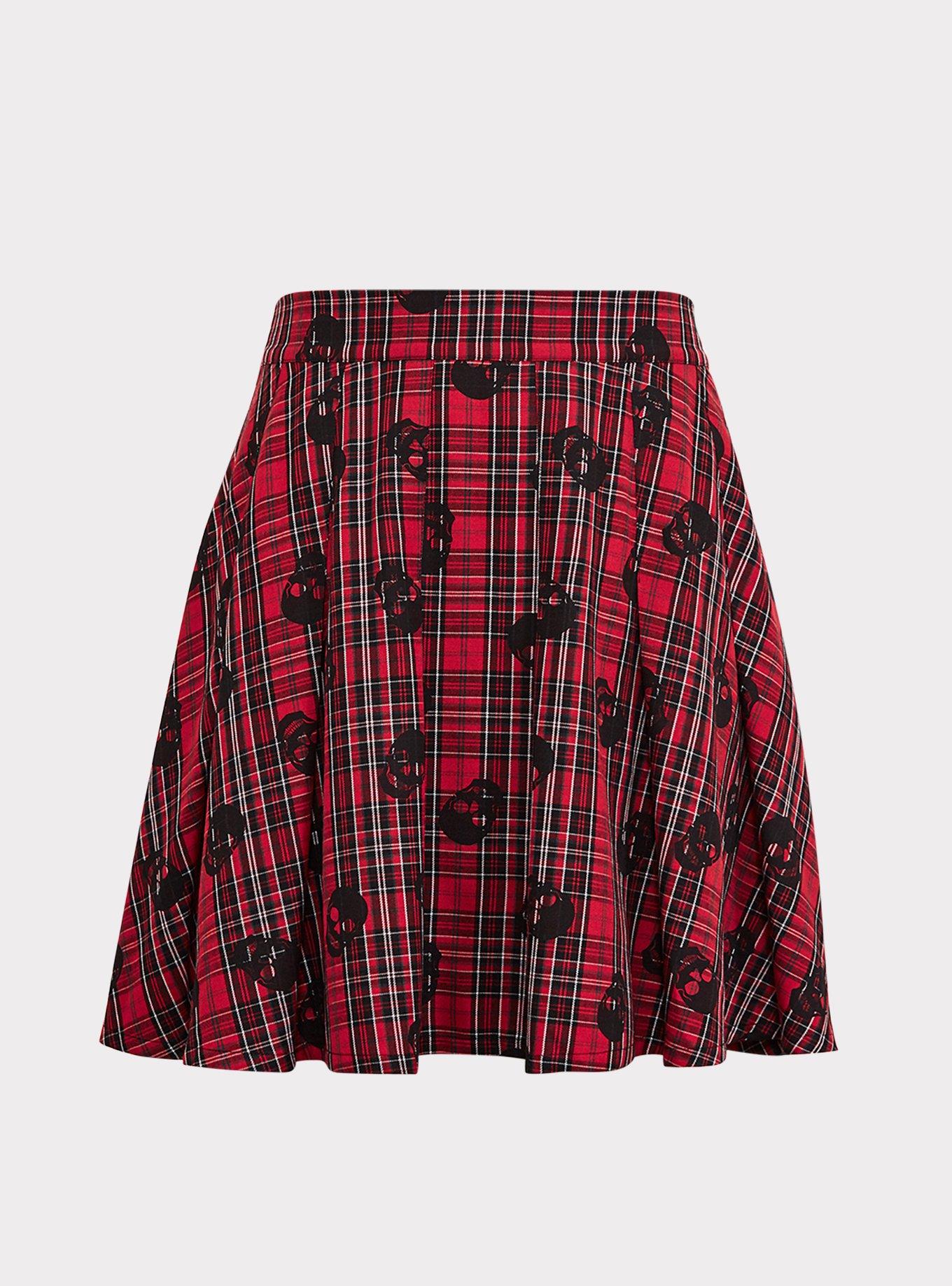 Plus Size - Mini Twill Pleated Skater Skirt - Torrid