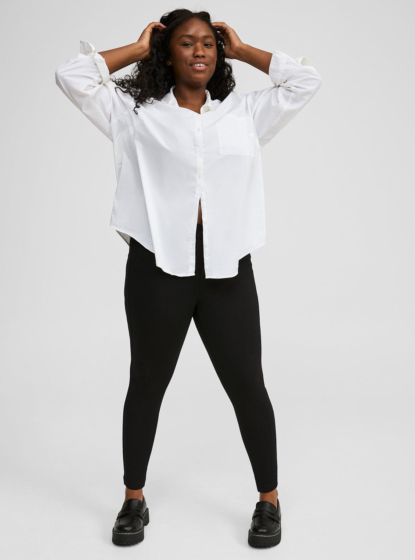 Plus Size - Platinum Legging - Ponte Pearl Hem Black - Torrid