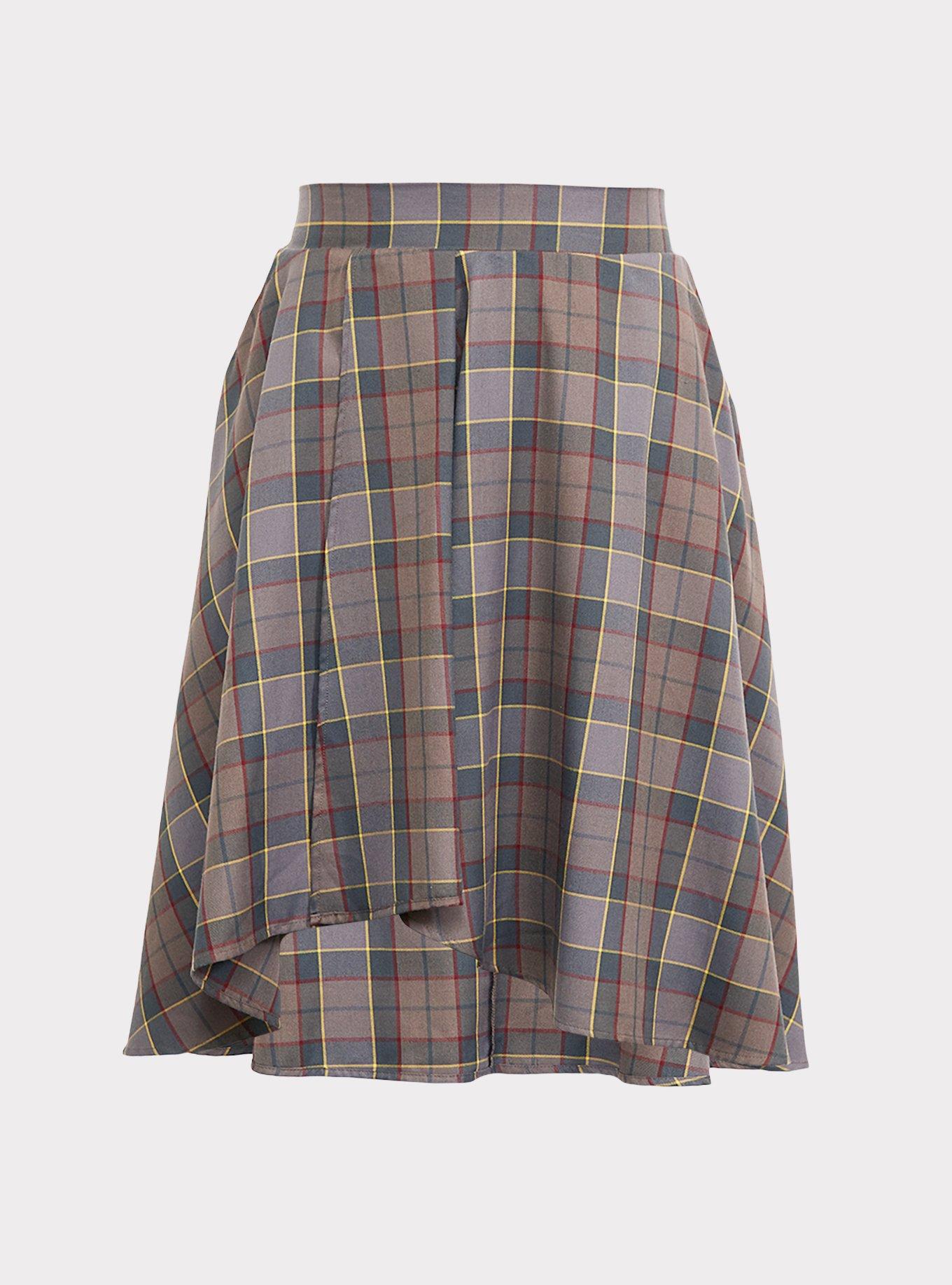 Plus size clearance plaid wrap skirt