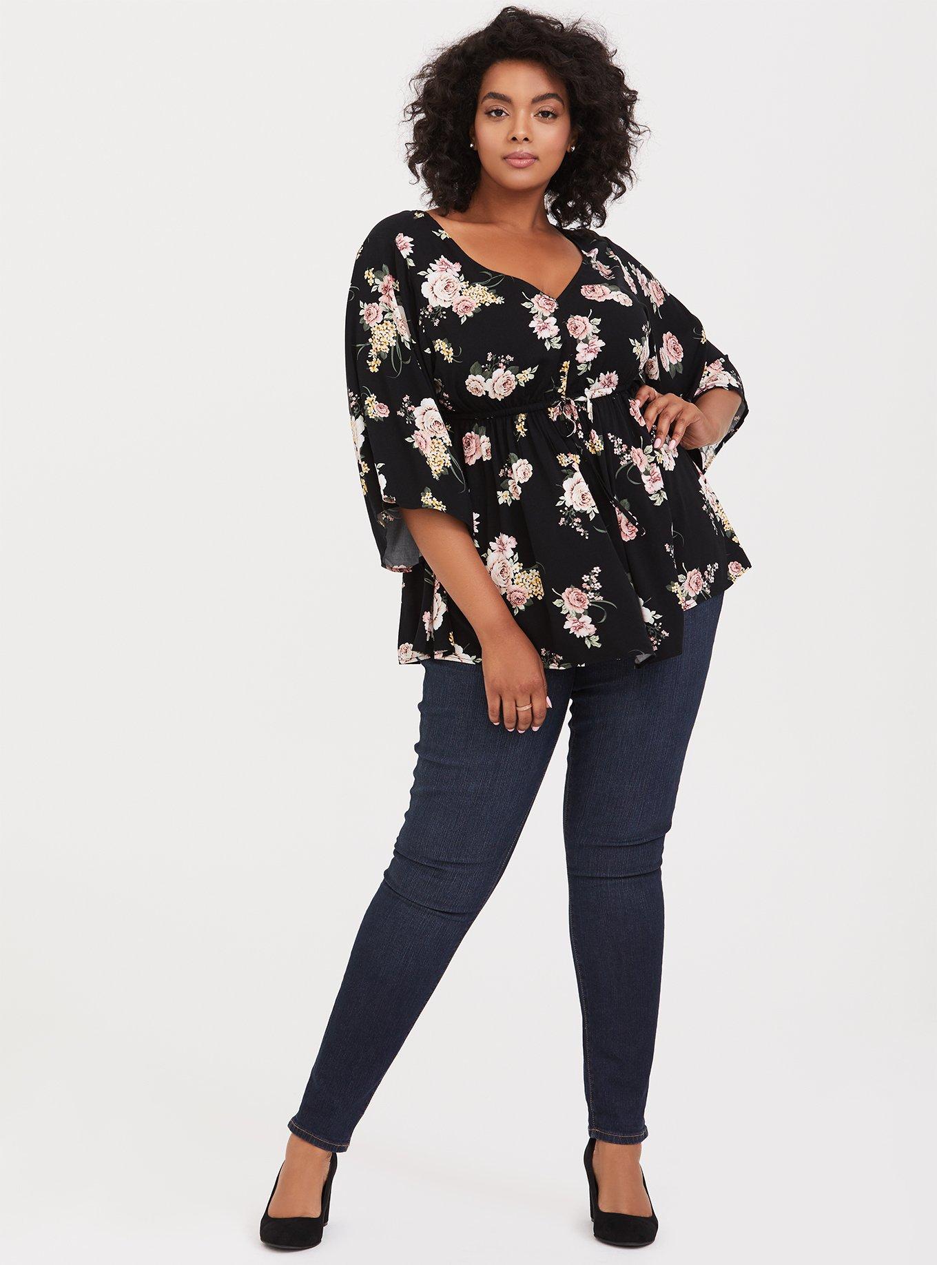 Plus Size - Babydoll Stretch Challis Top - Torrid