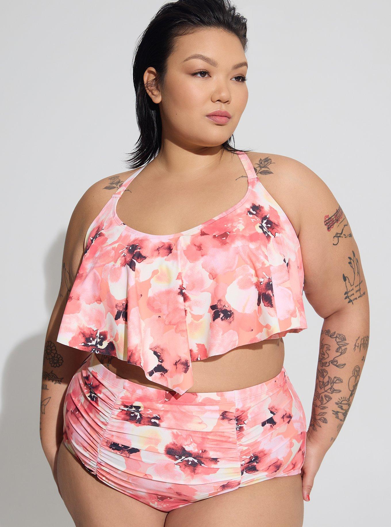 Plus Size Wireless V Flounce Bikini Top Torrid