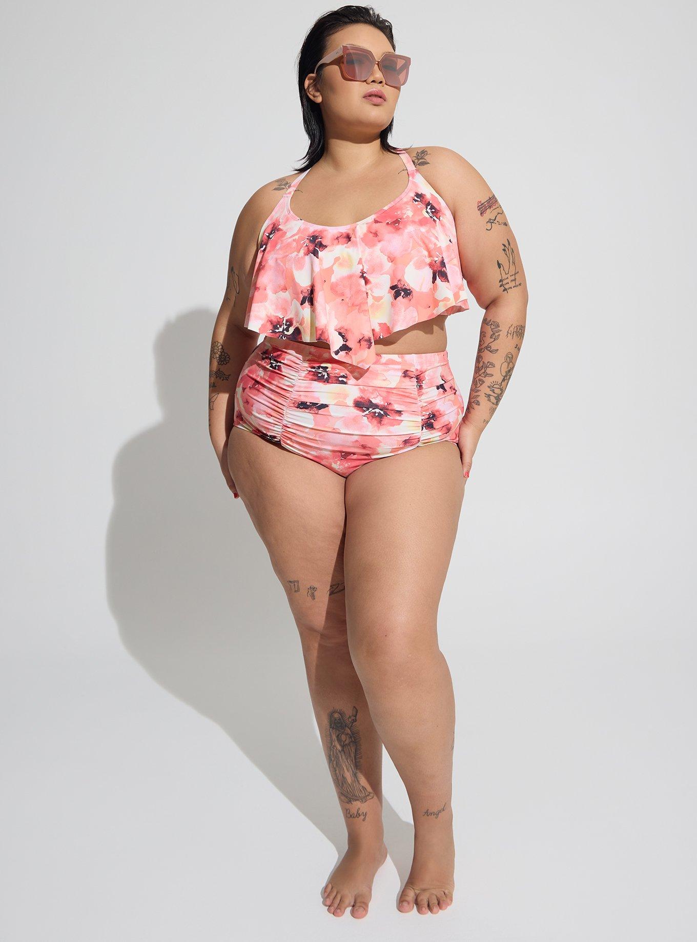 Plus Size Wireless V Flounce Bikini Top Torrid