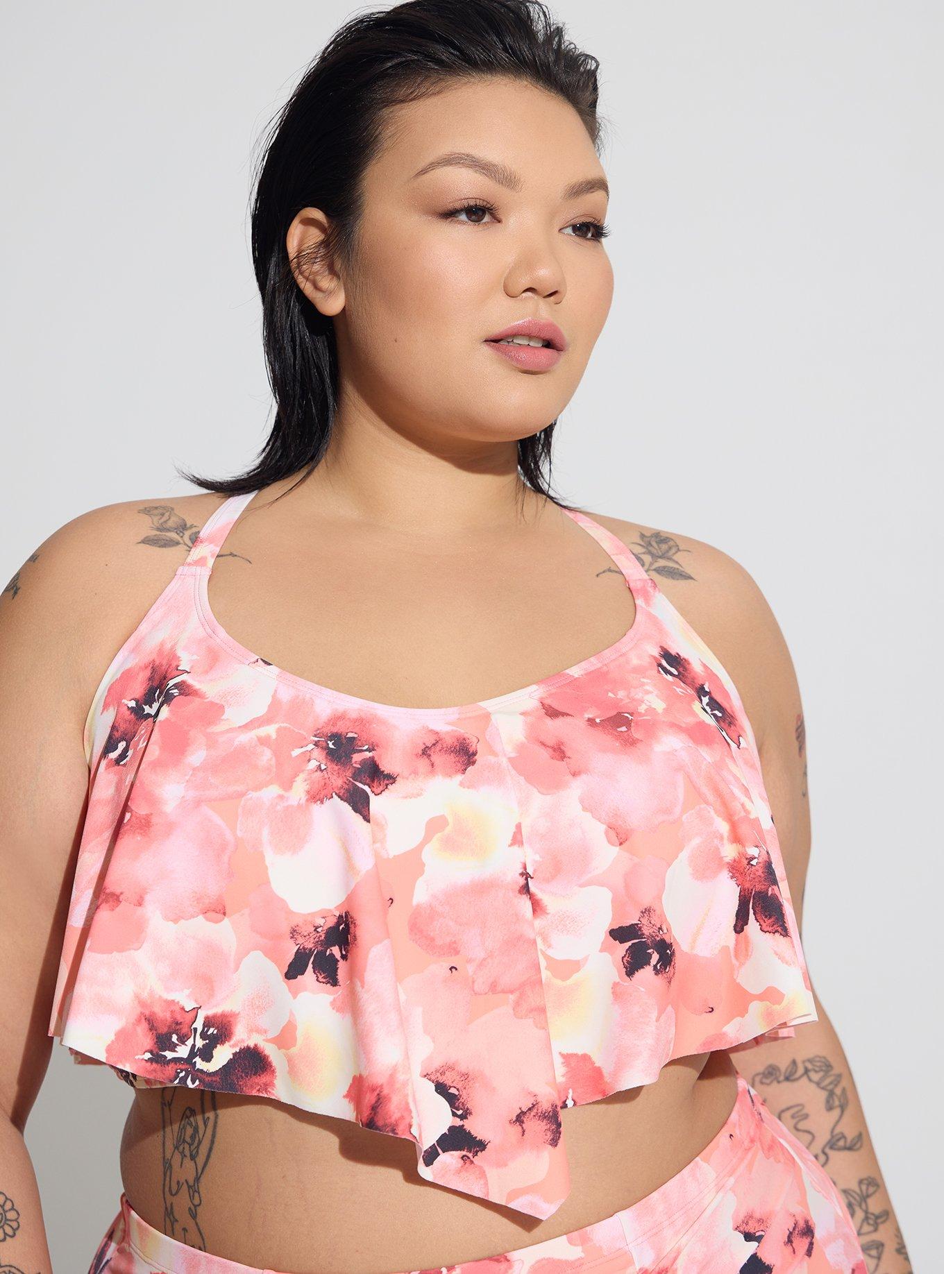 Plus Size Wireless V Flounce Bikini Top Torrid