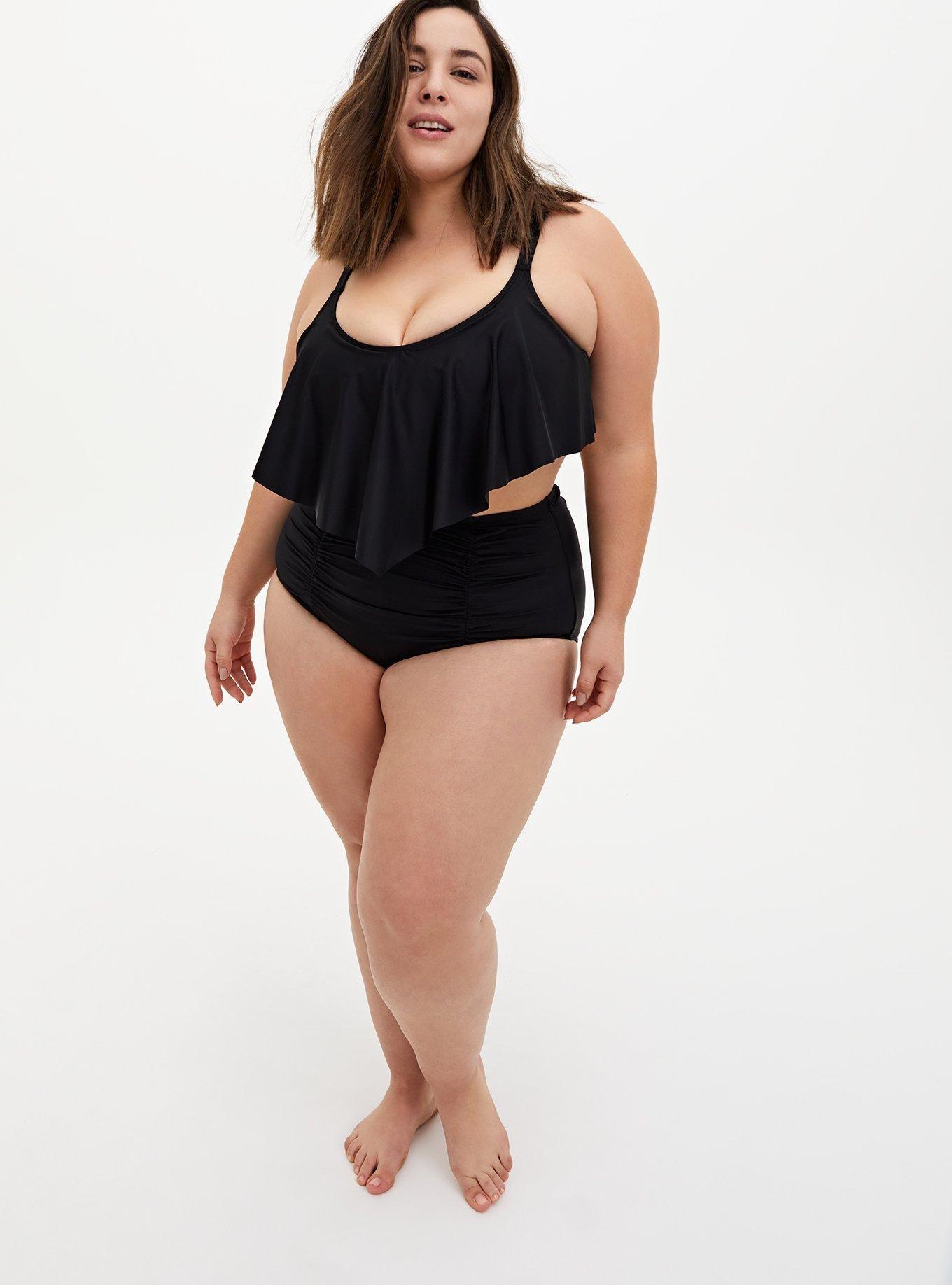 Plus Size Wireless V Flounce Bikini Top Torrid