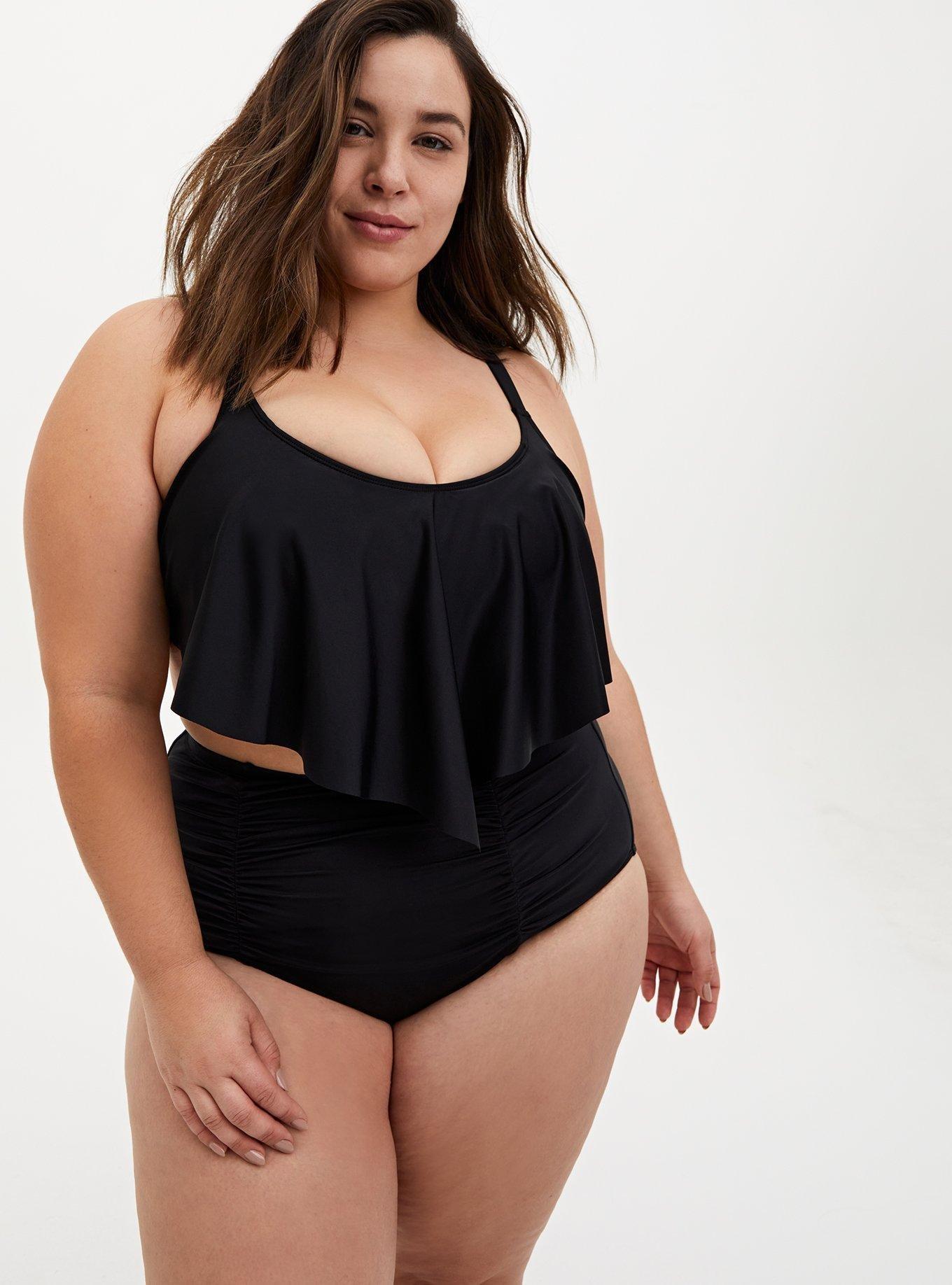 Plus size sale flounce swimsuit