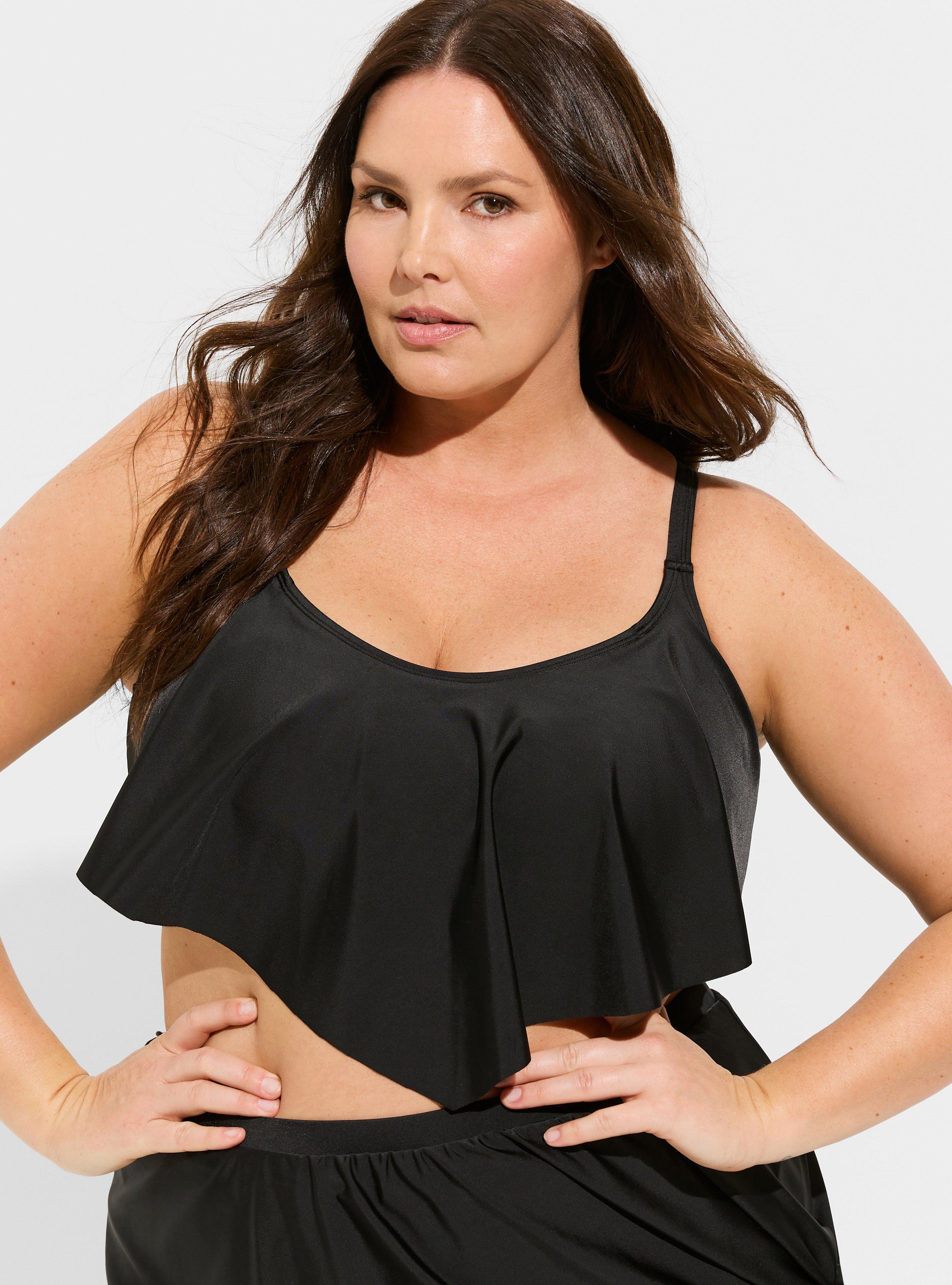 Plus Size - Wireless V Flounce Bikini Top - Torrid