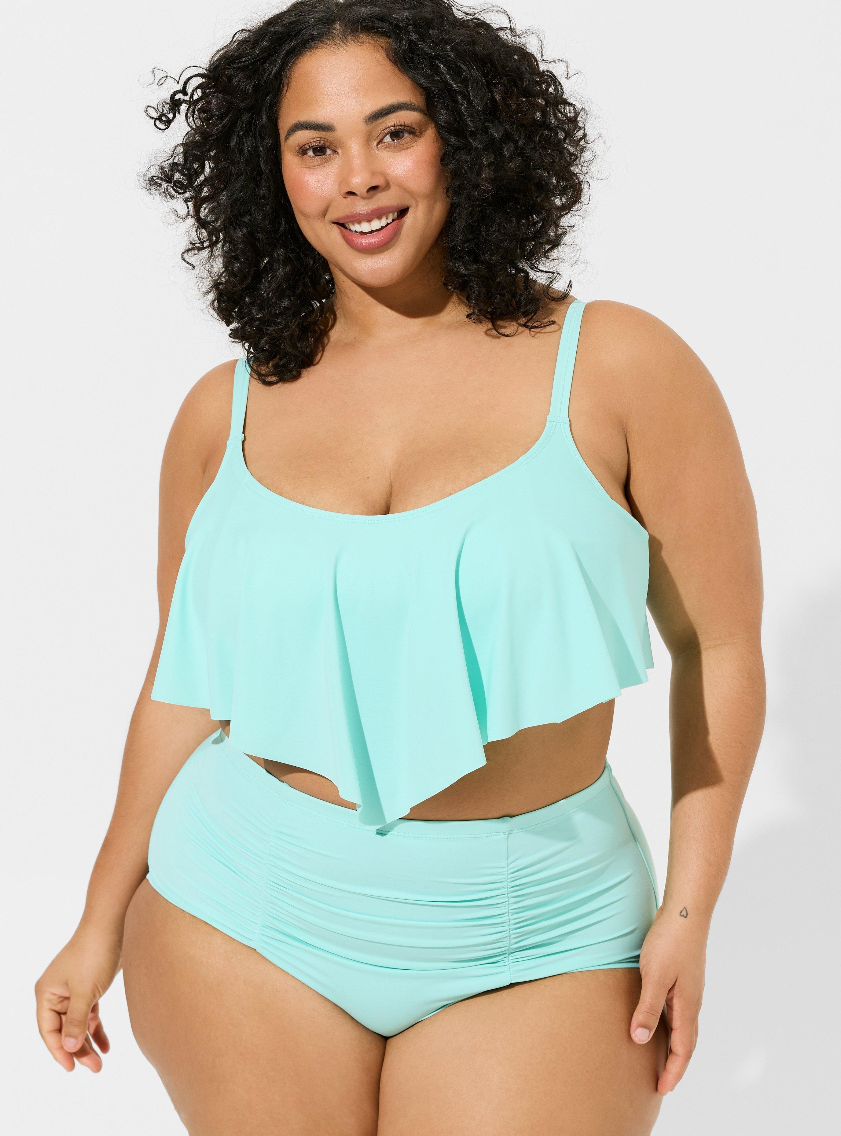 Plus size flounce bikini top best sale