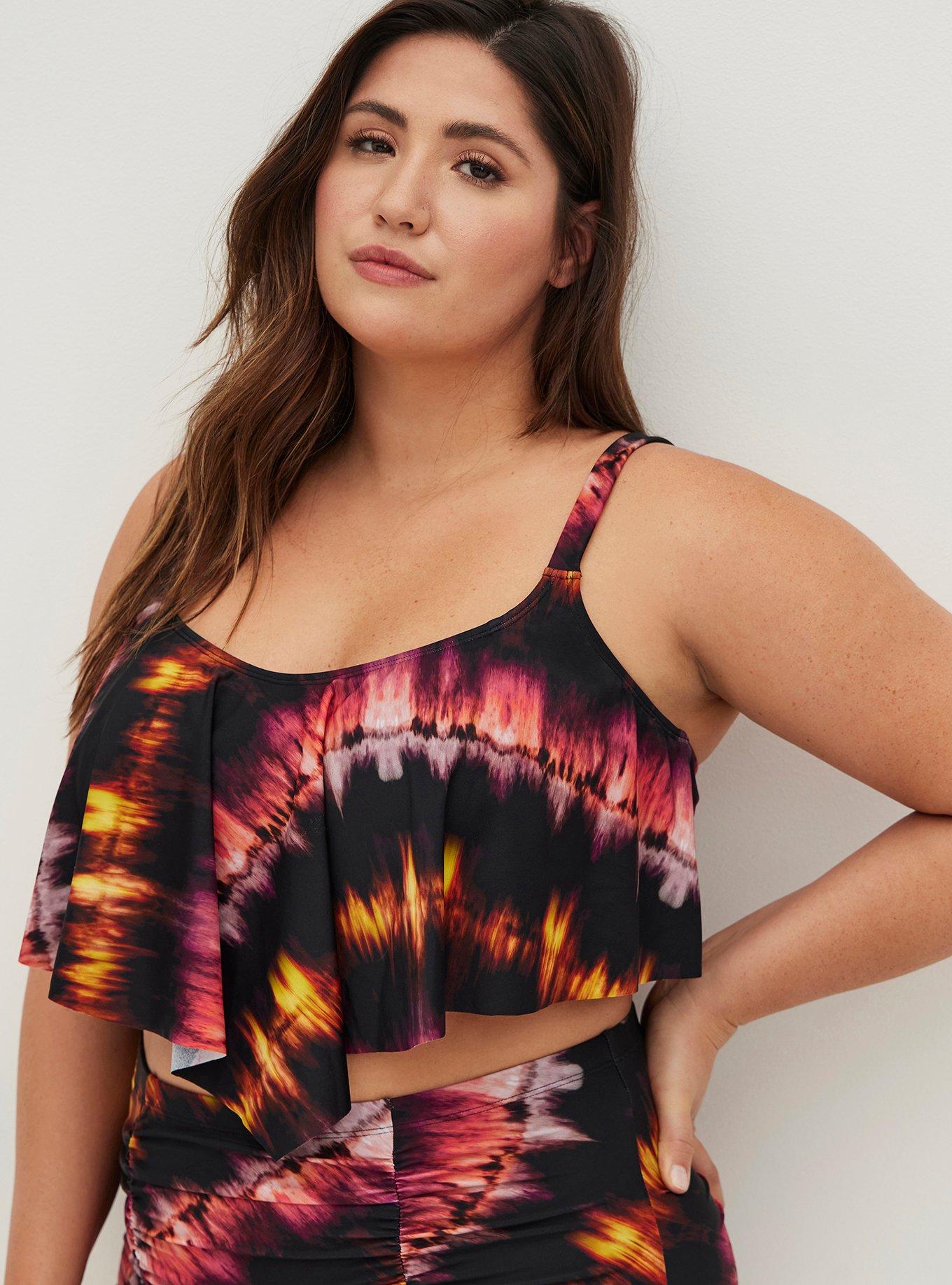 Plus Size - Wireless V Flounce Bikini Top - Torrid