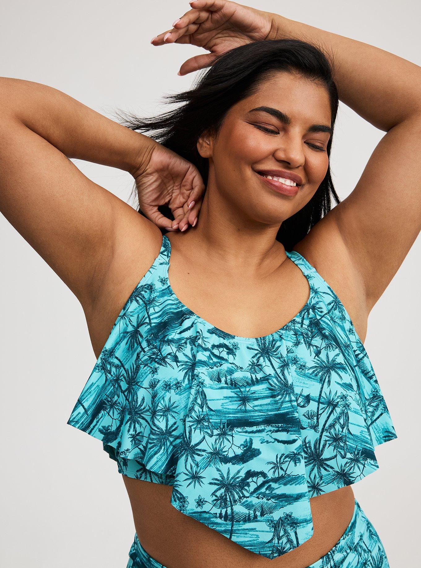 Wireless V Flounce Bikini Top