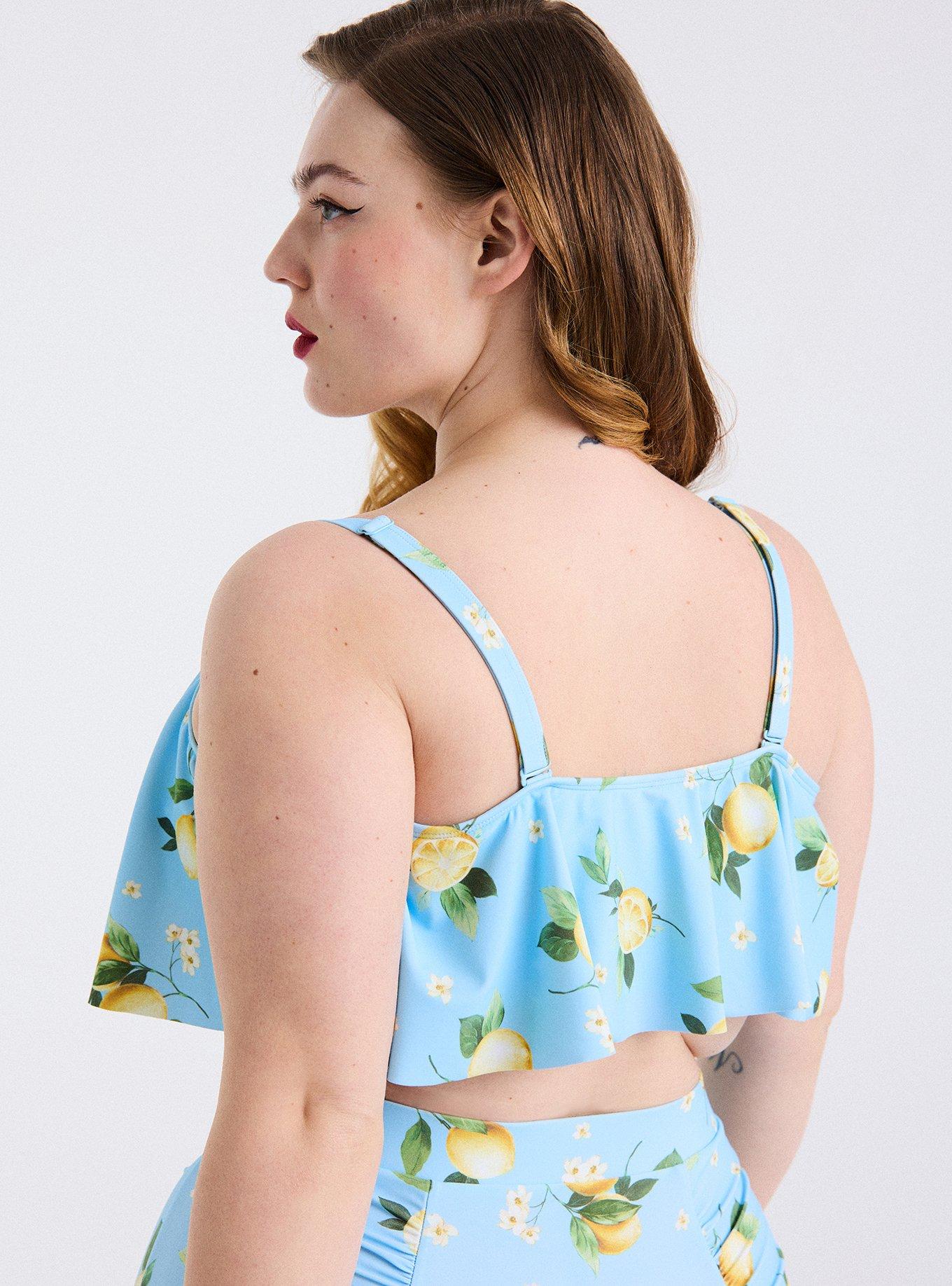 Wireless Flounce Bikini Top, COLLEEN LEMONS LIGHT BLUE, alternate