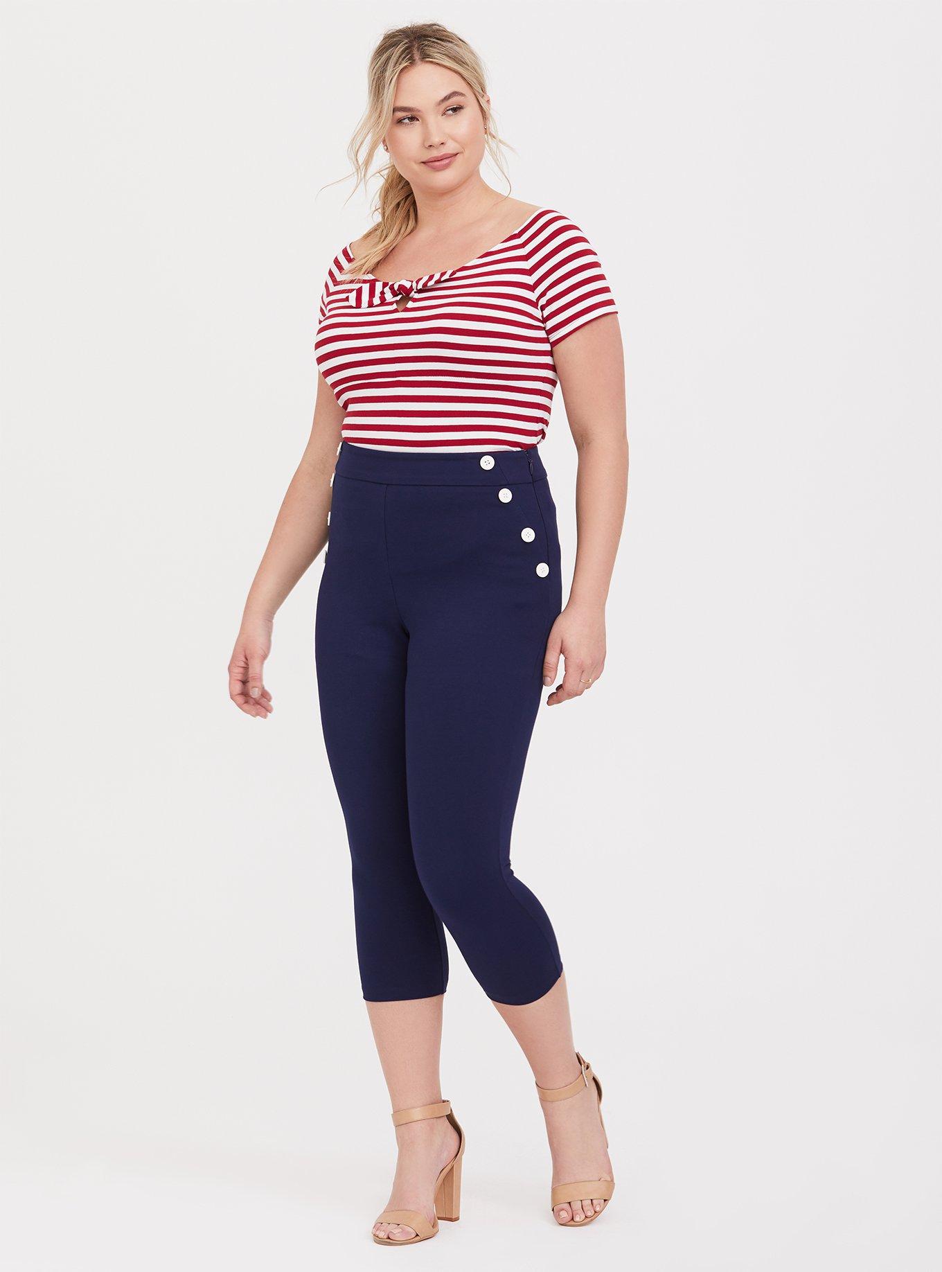 White & Red Stripe Bow Boat Neck Foxy Tee, STRIPE, alternate