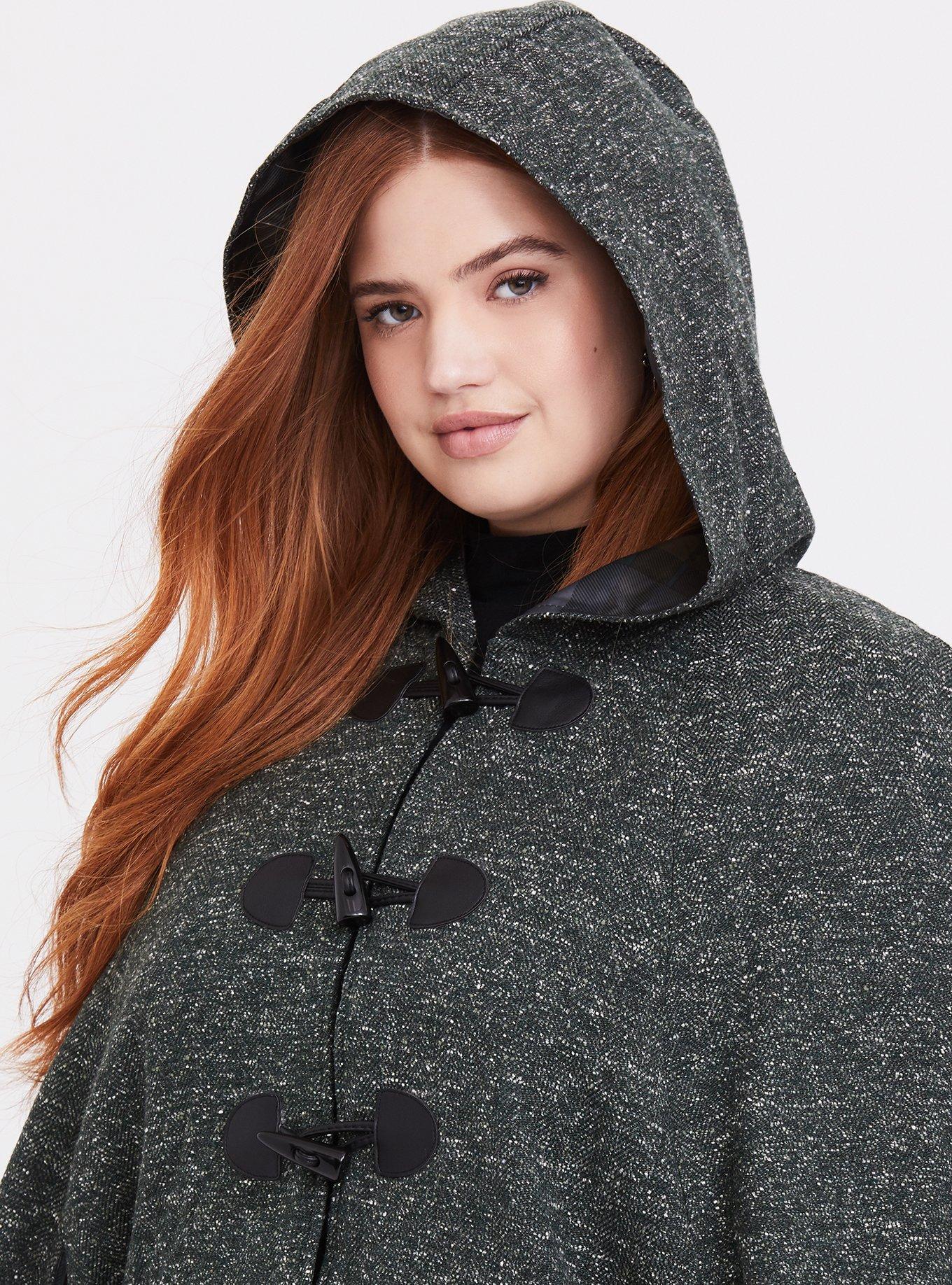 Black Wool Cape Coat Hooded Cape Coat Women Cape Military -  Israel