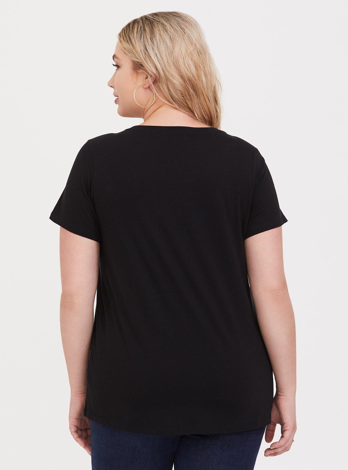 Plus Size Stevie Nicks Black Slim Fit Crew Tee, DEEP BLACK, alternate