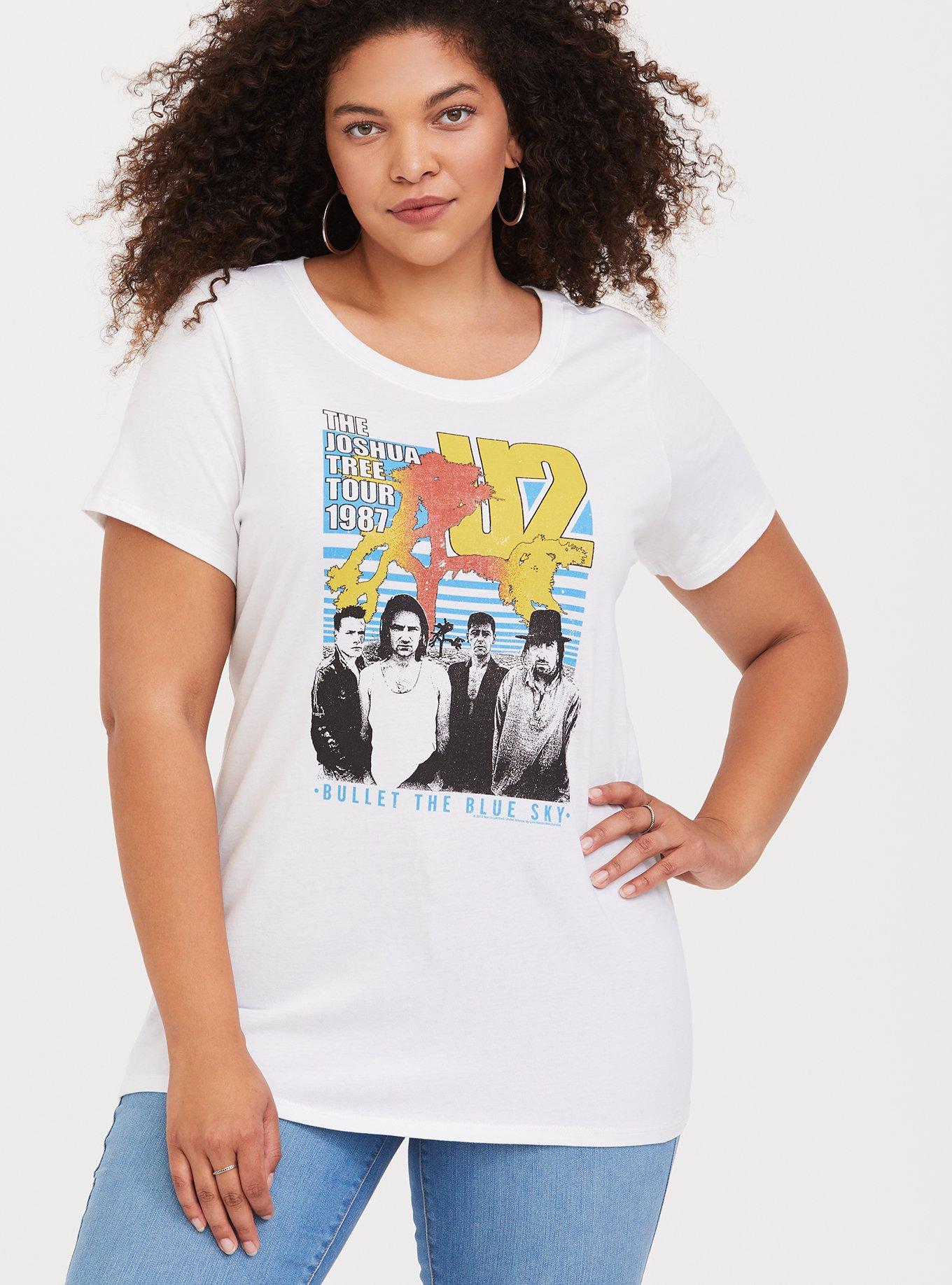 Plus Size - U2 Joshua Tree Tour White Slim Fit Crew Tee - Torrid