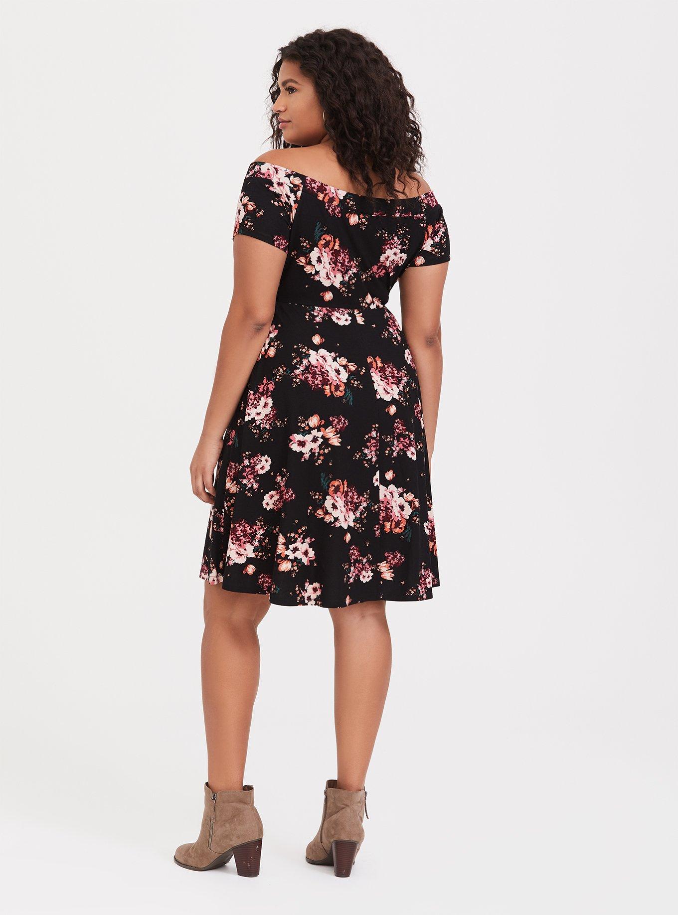 torrid, Dresses, Torrid Mini Studio Luxe Ponte Offshoulder Skater Dress