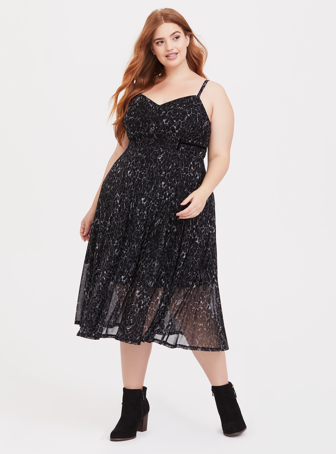 torrid green leopard dress Plus Size - Dark Grey Mesh Midi COLOR:GREEN