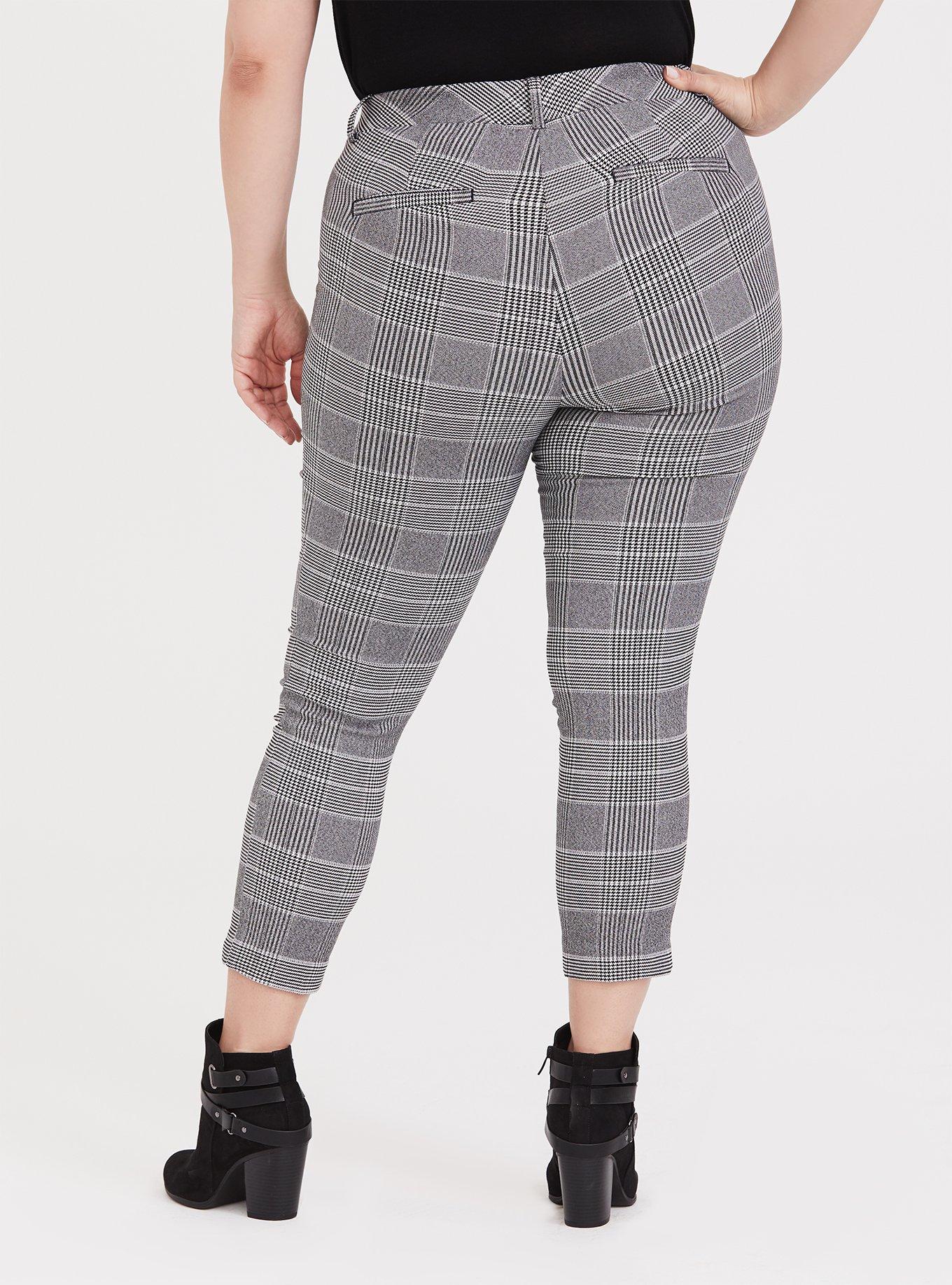 Plus Size - Modern Millennium Stretch Ankle Pant - Black Plaid ...