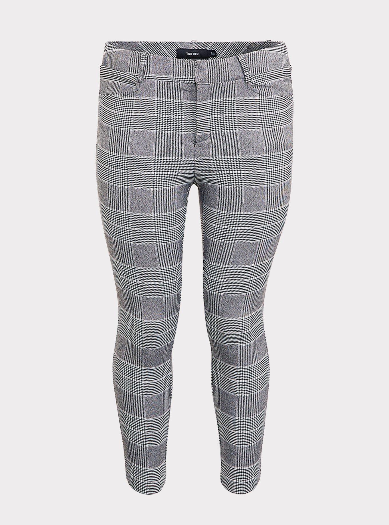 Modern Millennium Stretch Ankle Pant - Black Plaid Houndstooth, BLACK WHITE PLAID, hi-res
