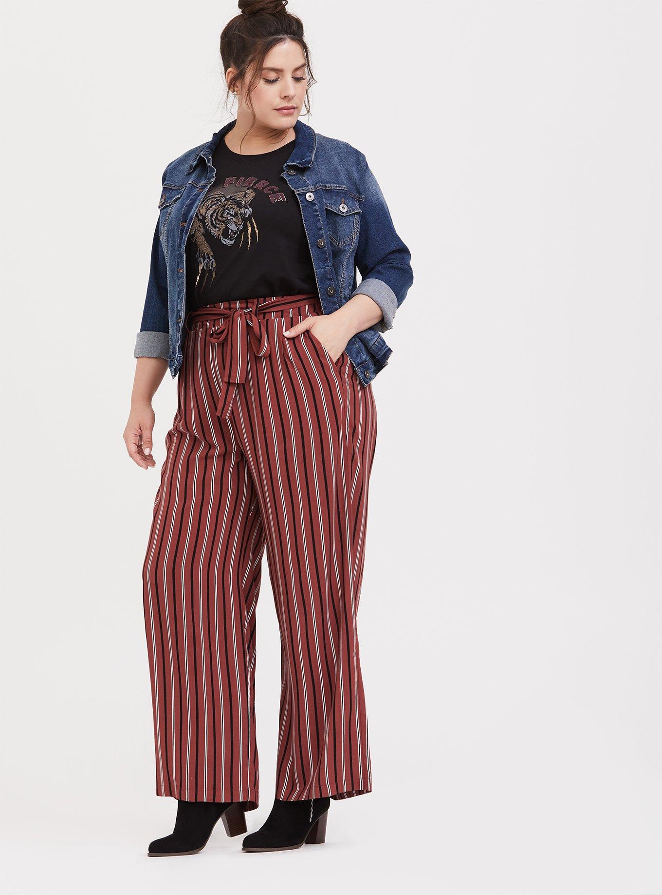 Plus Rust Wide Leg Pants