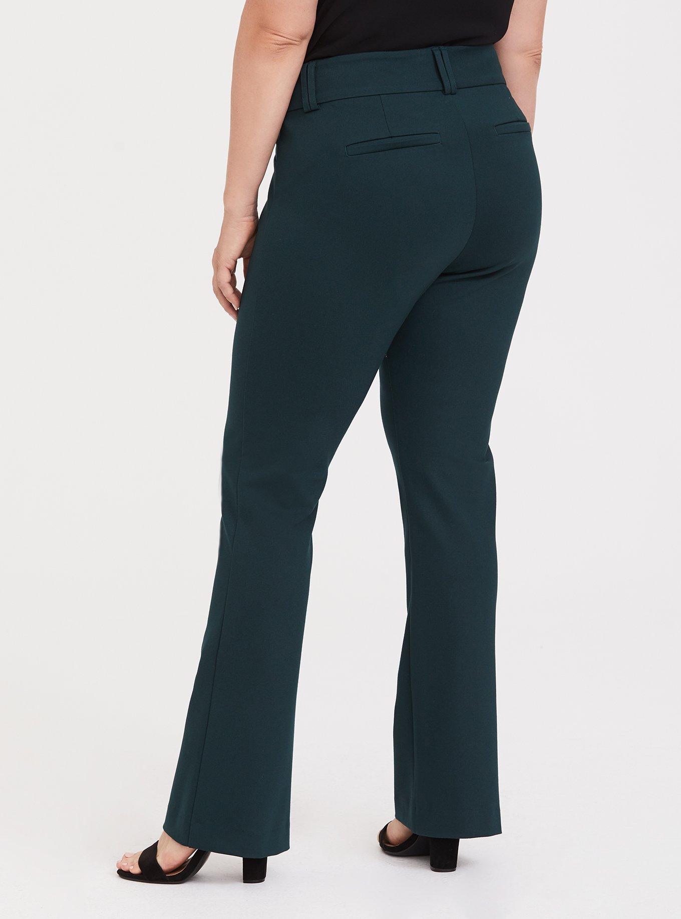 Studio Signature Stretch Dark Green Premium Ponte Trouser, FOREST, alternate