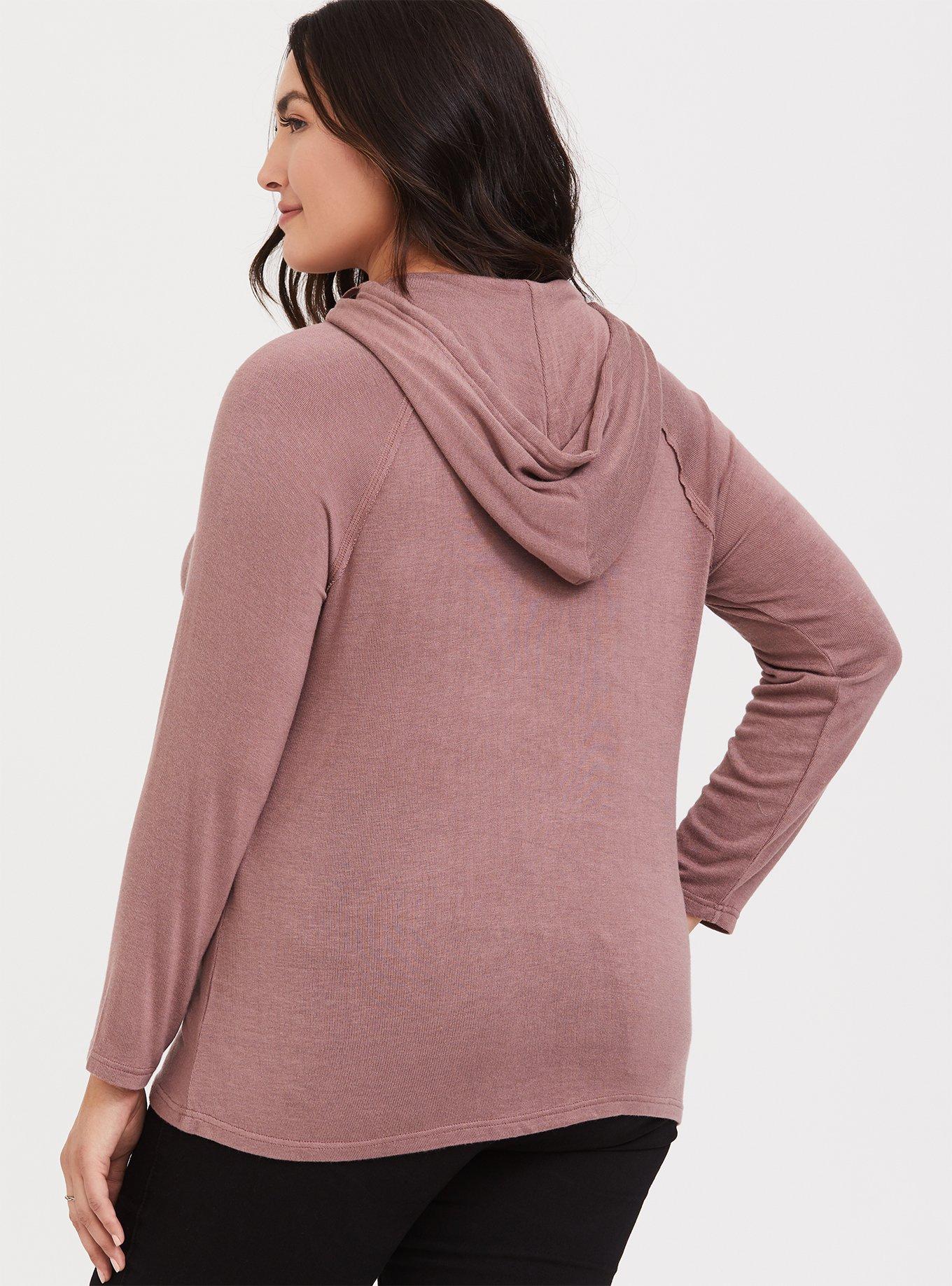 Plus Size Knit Cowl Neck Hoodie Sweatshirt Torrid