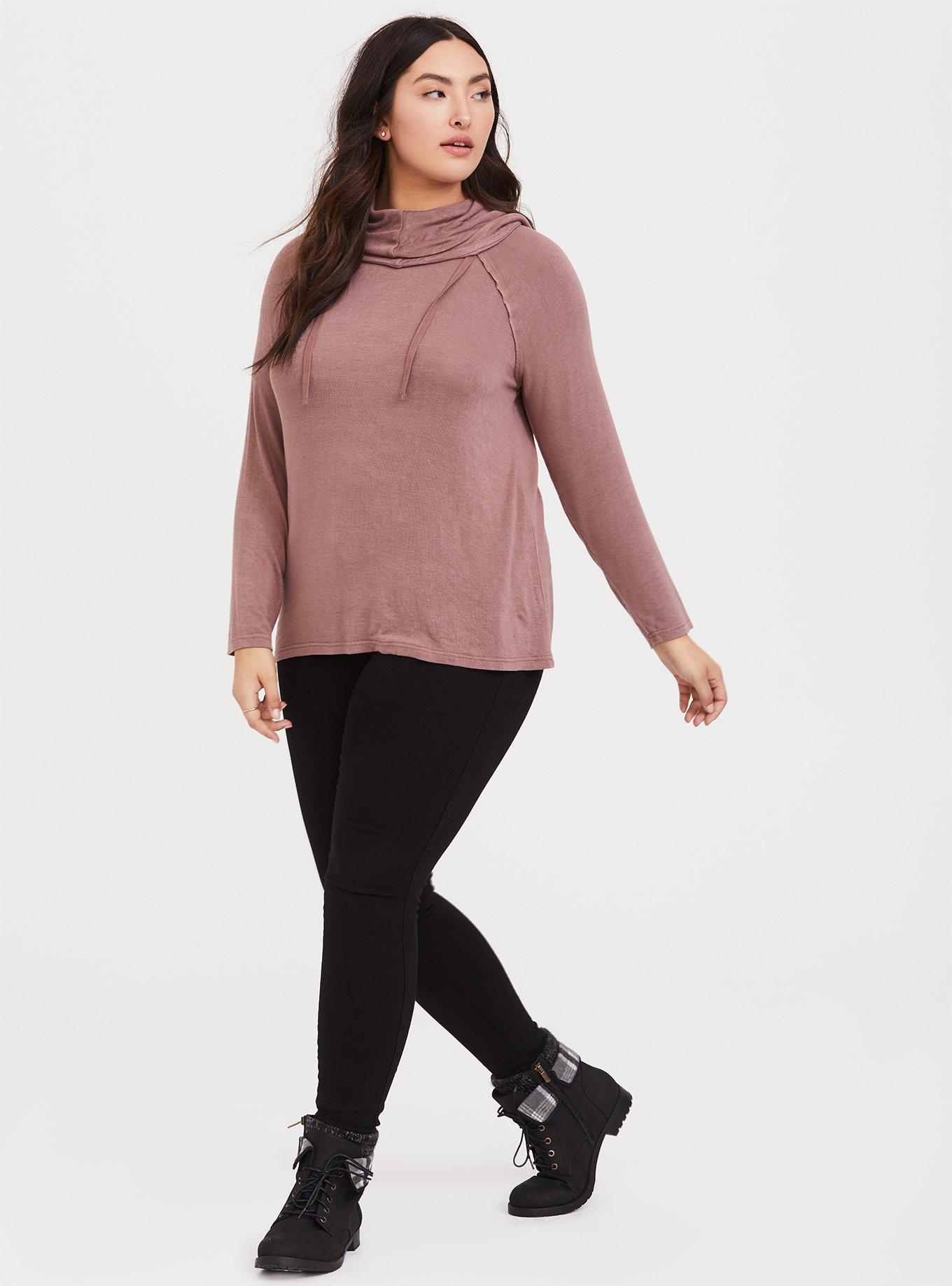 Plus size cowl neck sweatshirt sale