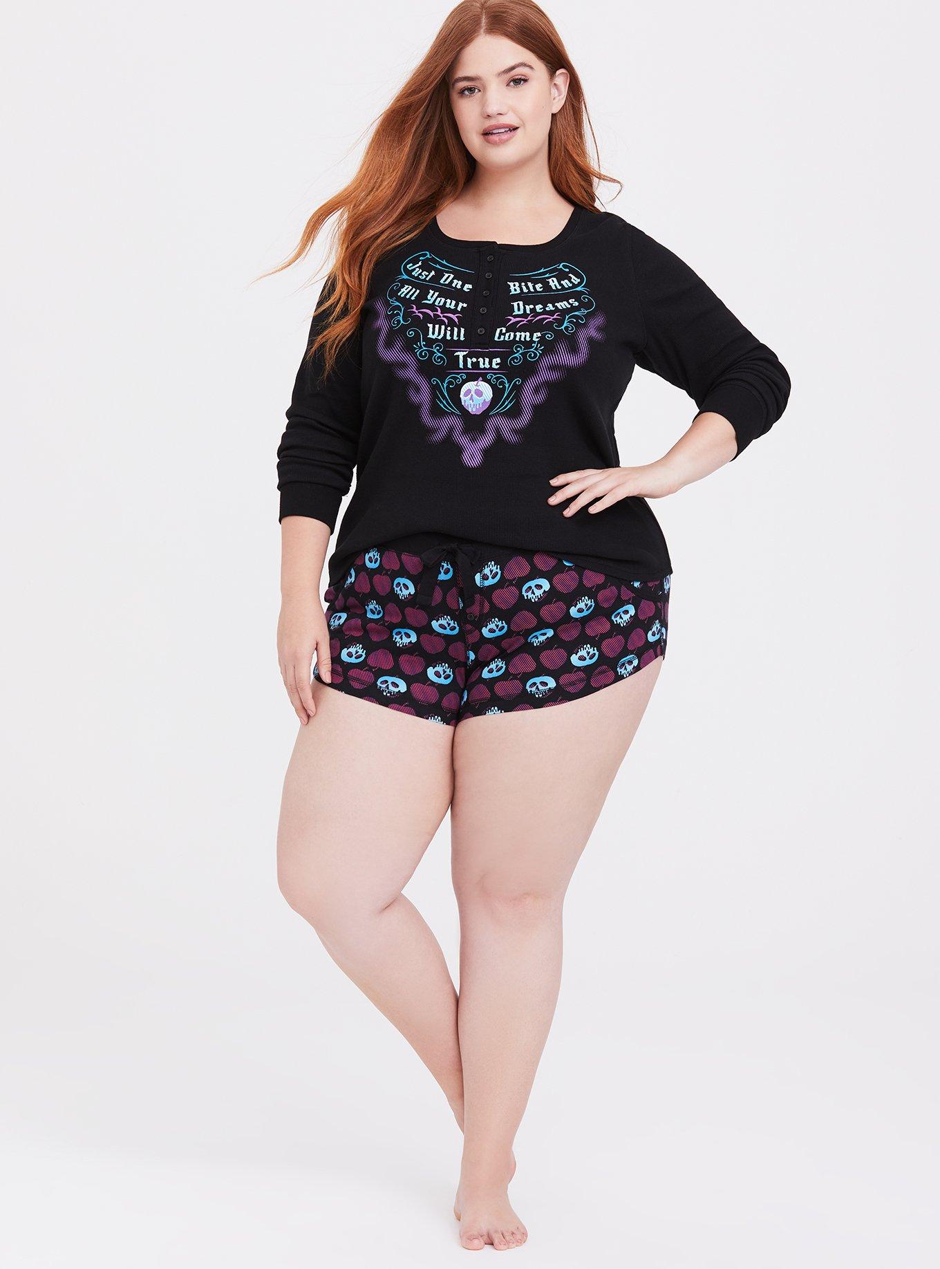 Disney Villains Just One Bite Black Henley Sleep Shirt, DEEP BLACK, alternate
