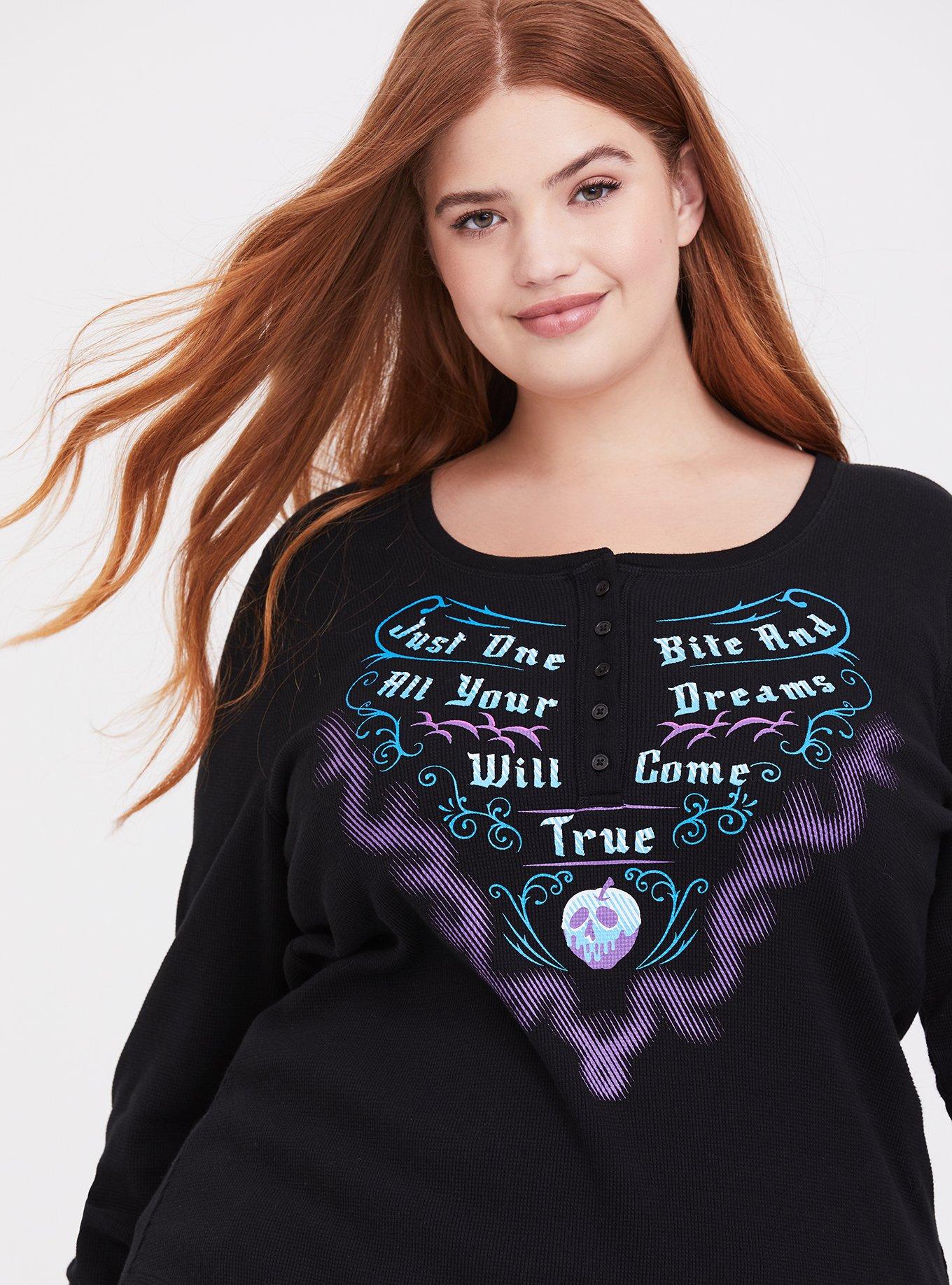 Disney Villains Just One Bite Black Henley Sleep Shirt, DEEP BLACK, hi-res