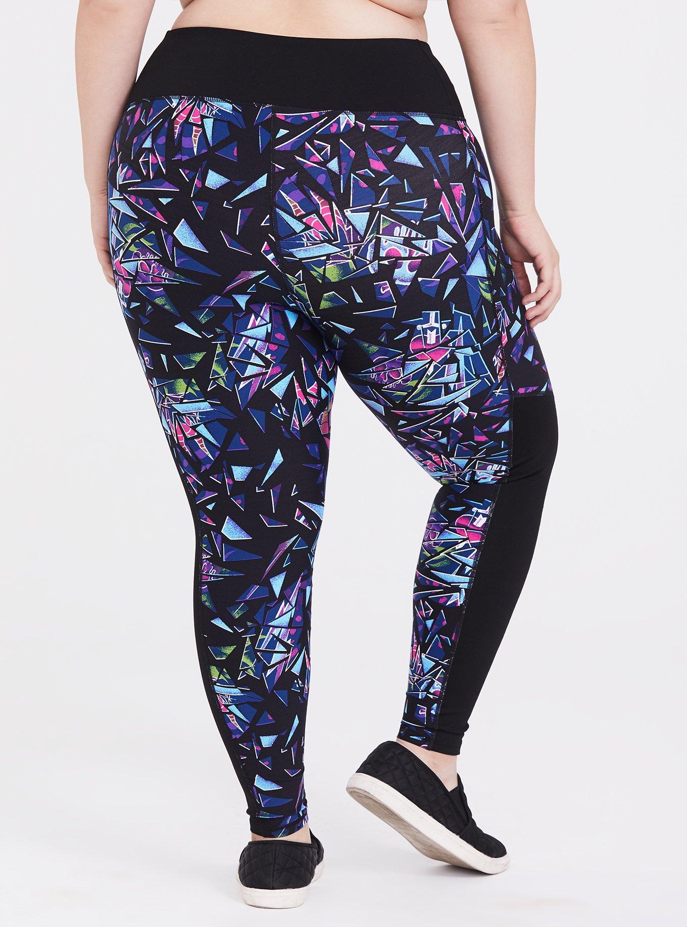 Disney Villains Shattered Print Black Active Legging with Pockets, MULTI, alternate
