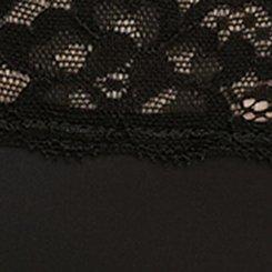 Second Skin Mid-Rise Cheeky Lace Trim Panty, RICH BLACK, swatch