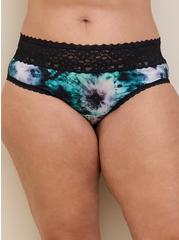 Second Skin Mid-Rise Cheeky Lace Trim Panty, MOON TIE DYE, alternate