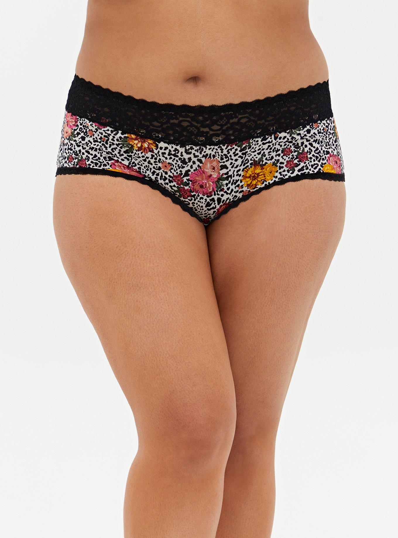 Plus Size - Second Skin Mid-Rise Cheeky Lace Trim Panty - Torrid