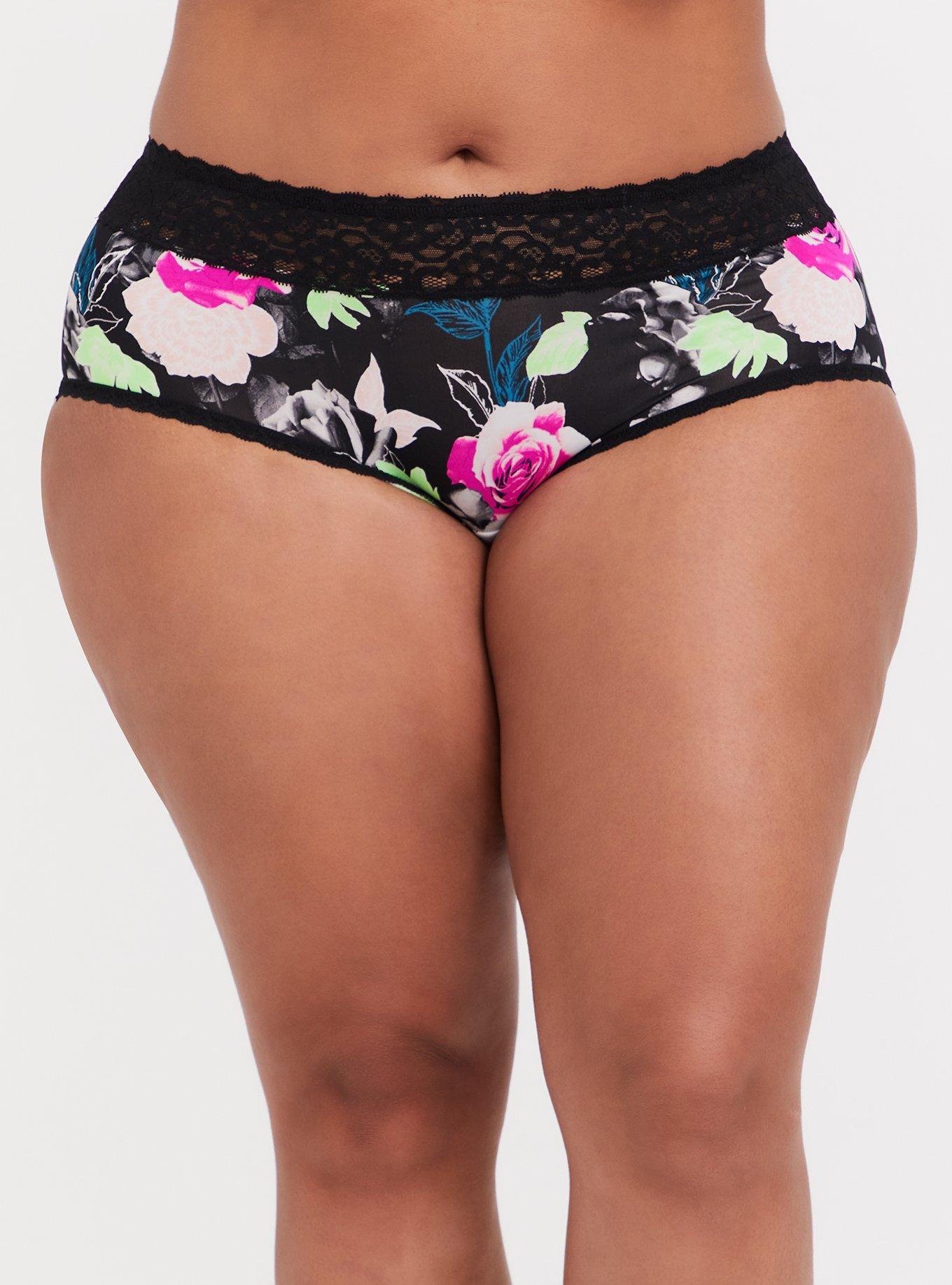 Plus Size - Second Skin Mid-Rise Cheeky Lace Trim Panty - Torrid