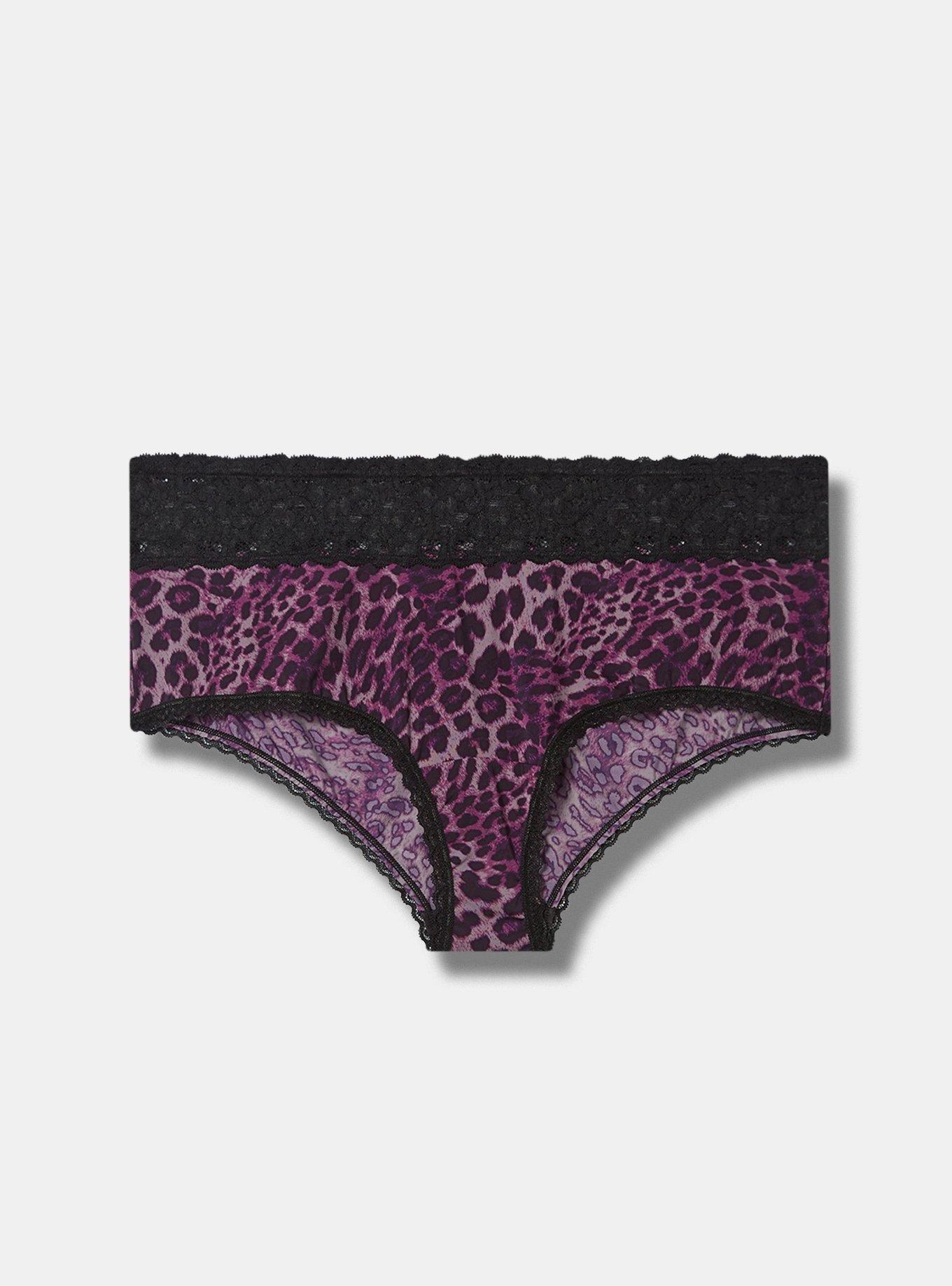 Plus Size - Wide Lace Trim Cheeky Panty - Second Skin Purple - Torrid