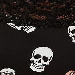 Second Skin Mid-Rise Cheeky Panty, POLKA DOT SKULL BLACK, swatch