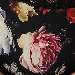 Second Skin Mid-Rise Cheeky Panty, POPERY FLORAL RICH BLACK, swatch