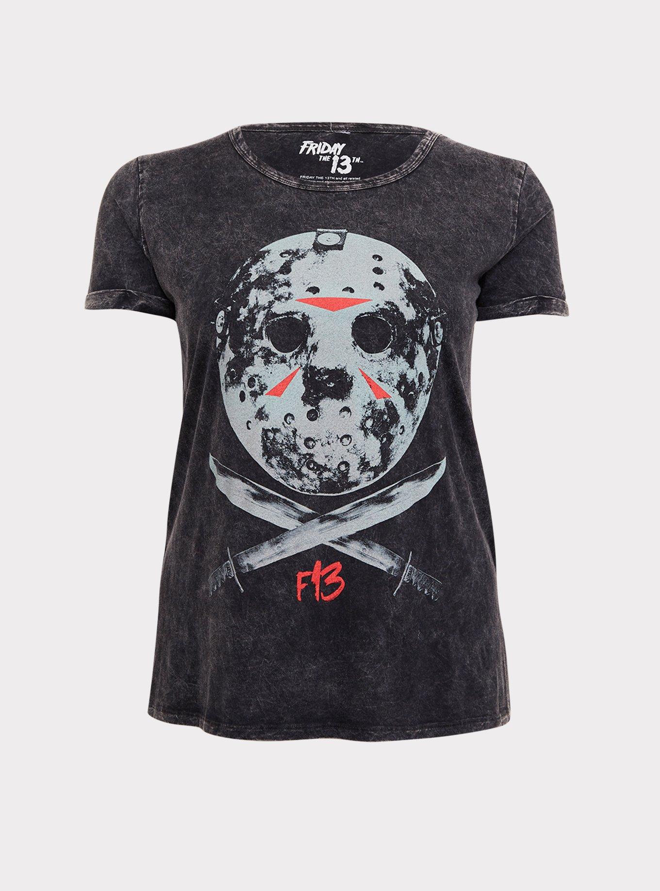 Plus Size - Friday the 13th Black Mineral Wash Crew Tee - Torrid