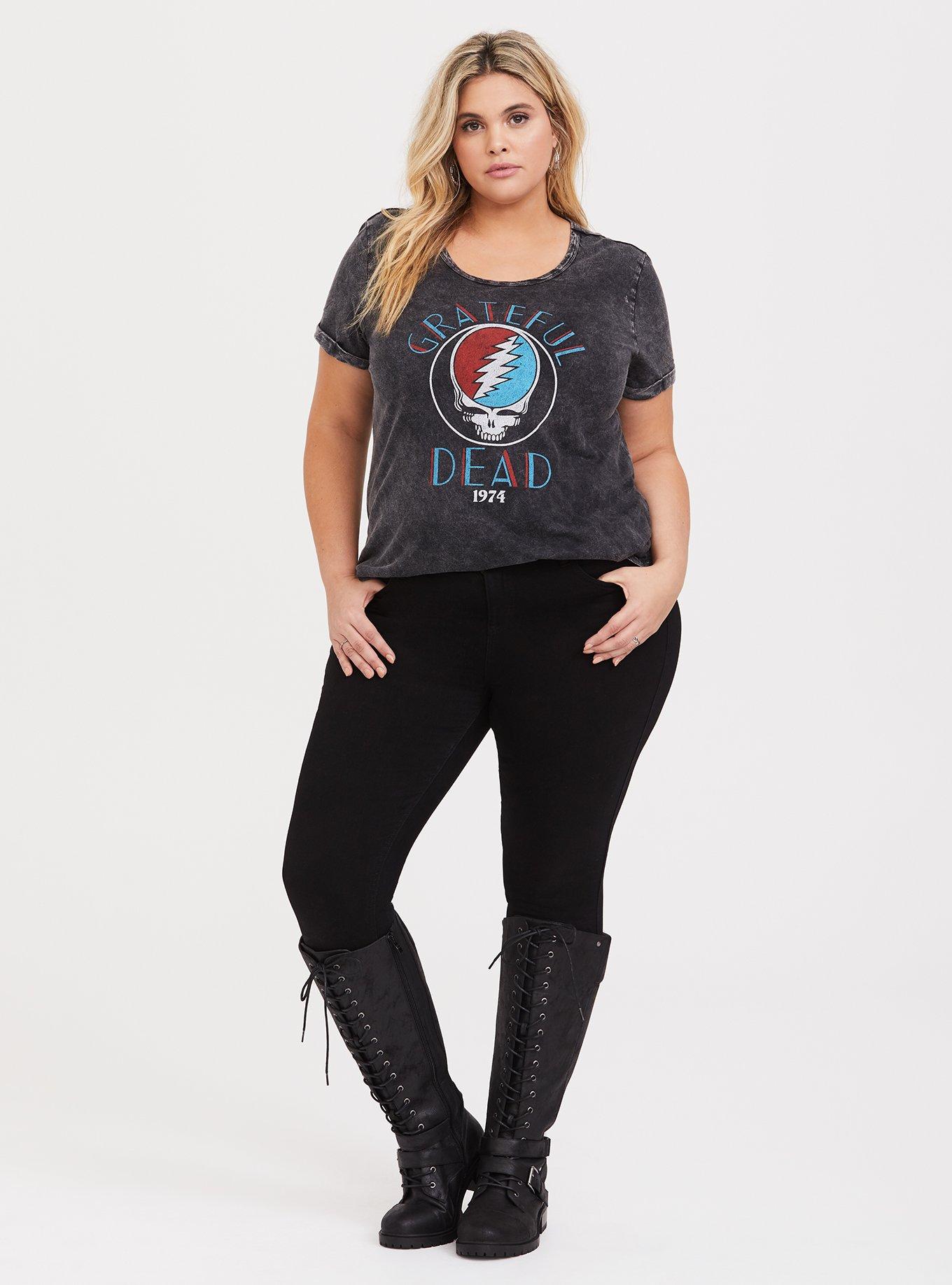 Grateful Dead Black Mineral Wash Crew Tee, DEEP BLACK, alternate