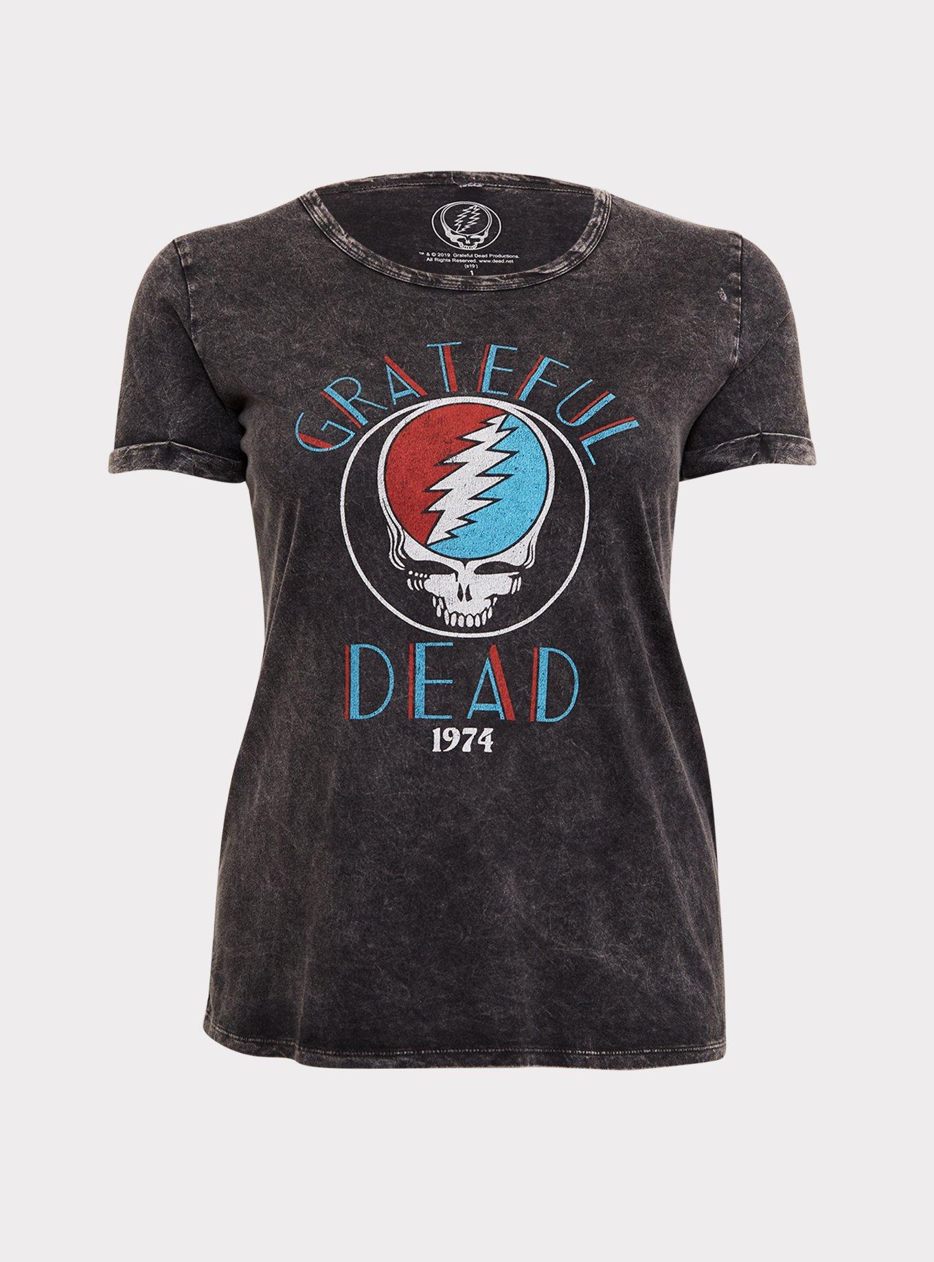 Grateful Dead Black Mineral Wash Crew Tee, DEEP BLACK, hi-res