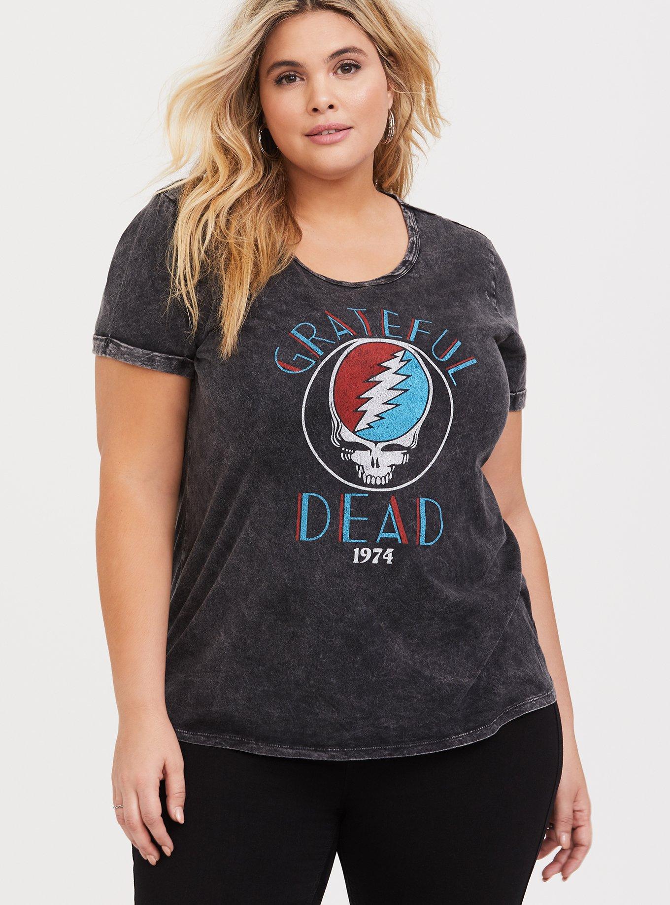 Grateful Dead Black Mineral Wash Crew Tee, DEEP BLACK, hi-res
