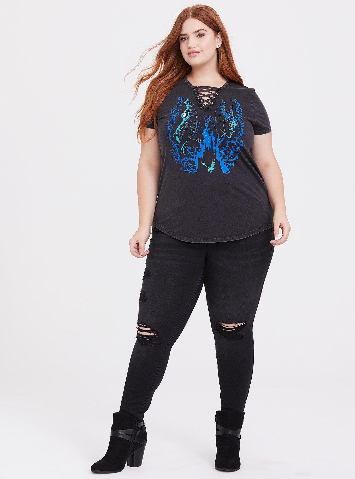 Disney Villains Maleficent Vintage Black Lattice Top, DEEP BLACK, alternate