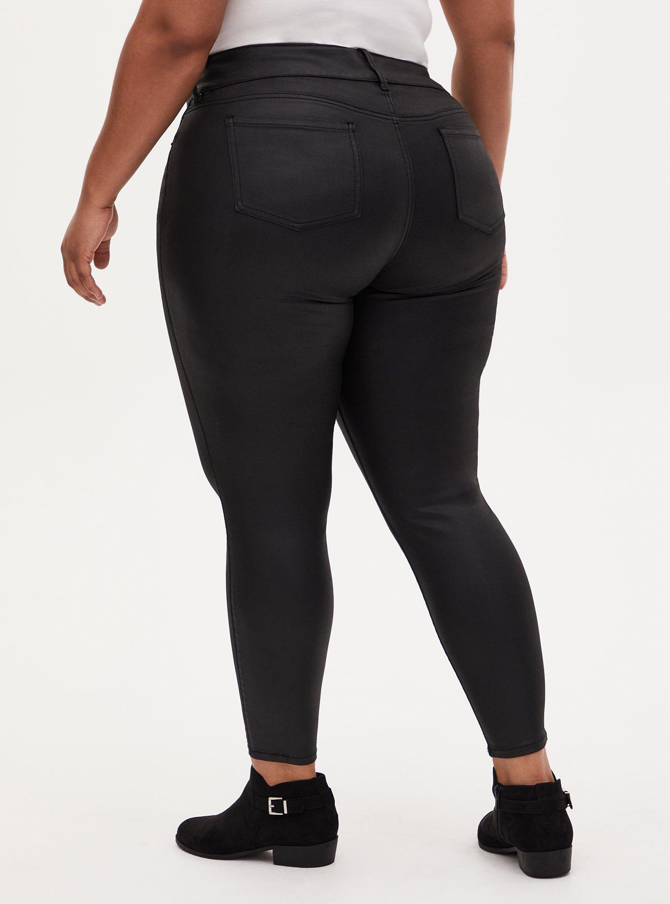 Plus size coated outlet jeggings