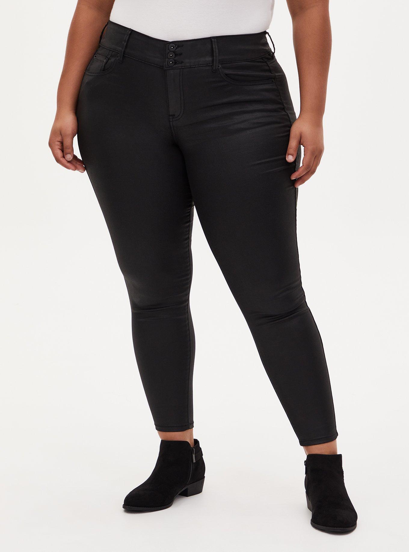 Jegging Skinny Coated Denim High-Rise Jean, BLACK, hi-res