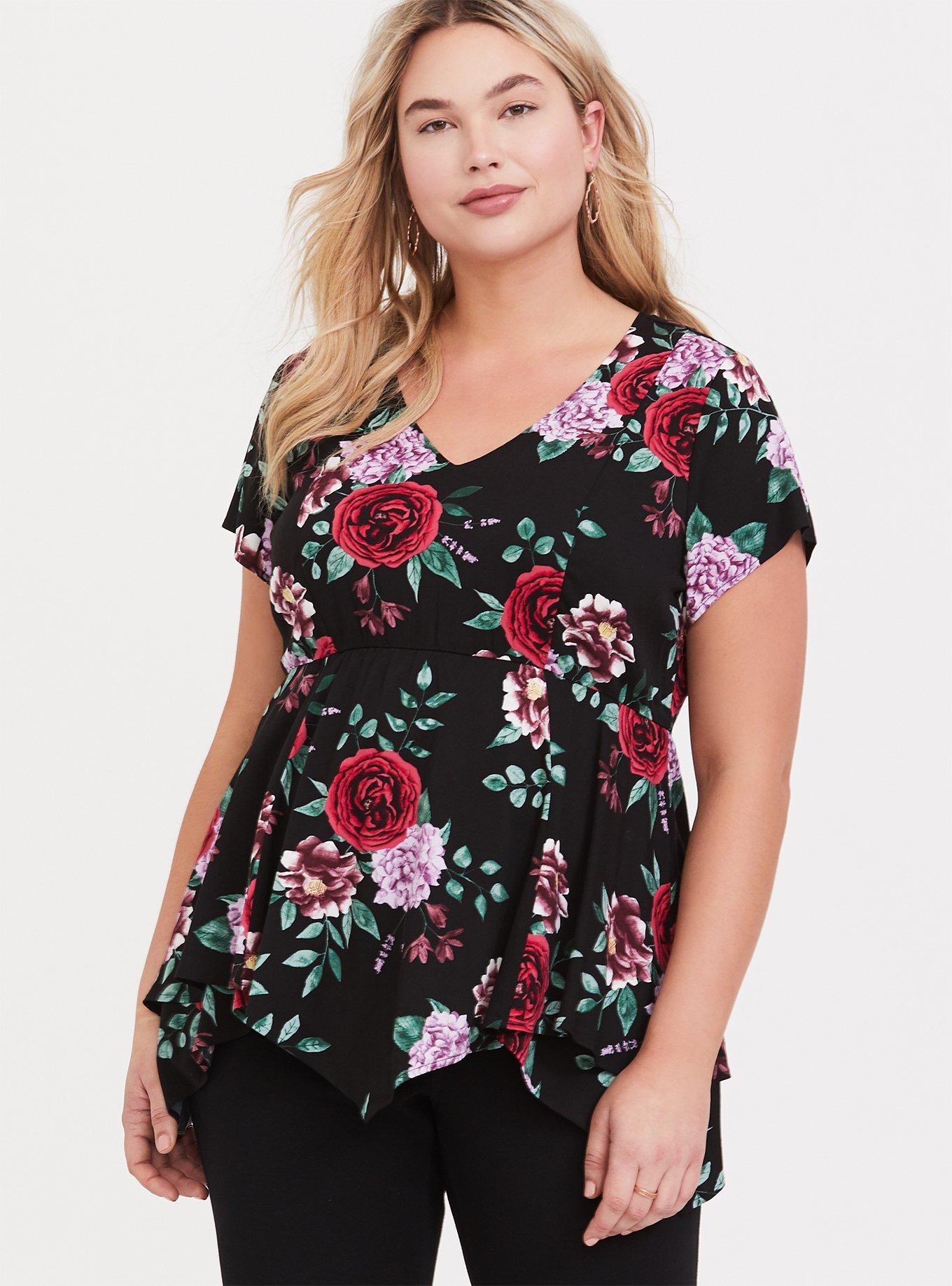 Star Vixen Women's Petite Sleeveless Hanky Hem Top - Smooth Knit Stretch Fabric