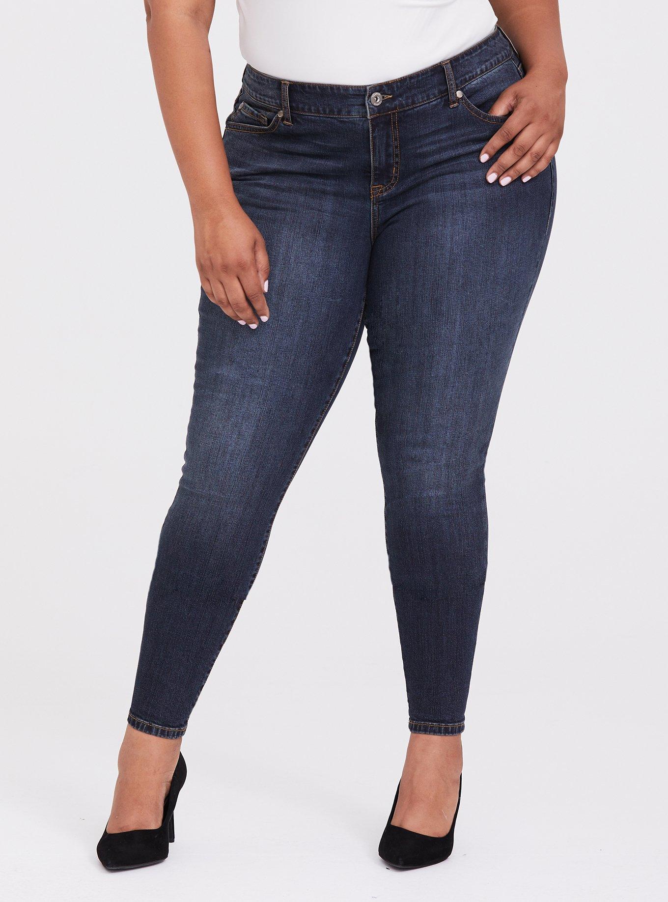 Plus Size - Mid Rise Skinny Jean - Vintage Stretch Dark Wash - Torrid