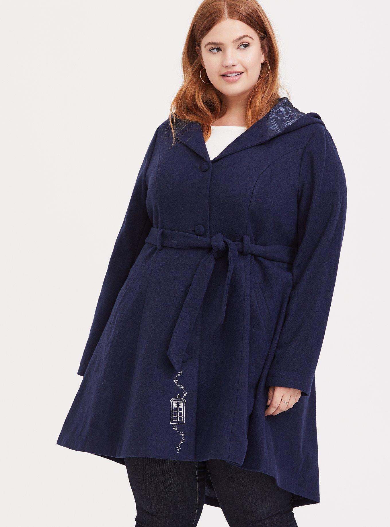 Plus Size - Her Universe Doctor Who TARDIS Blue Hooded Fit & Flare