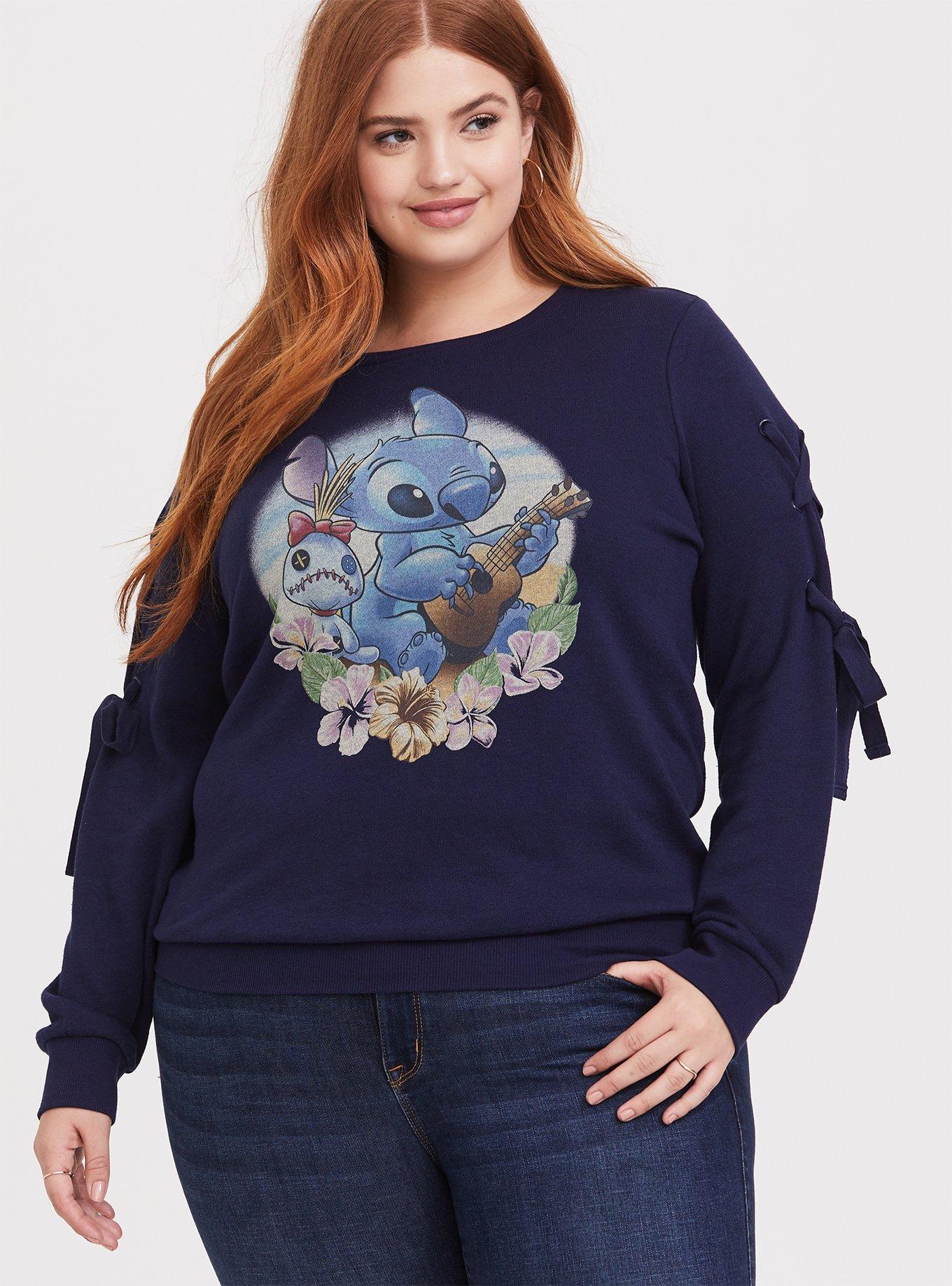 Disney Lilo & Stitch Scrump Navy Lace-Up Sweatshirt, PEACOAT, alternate