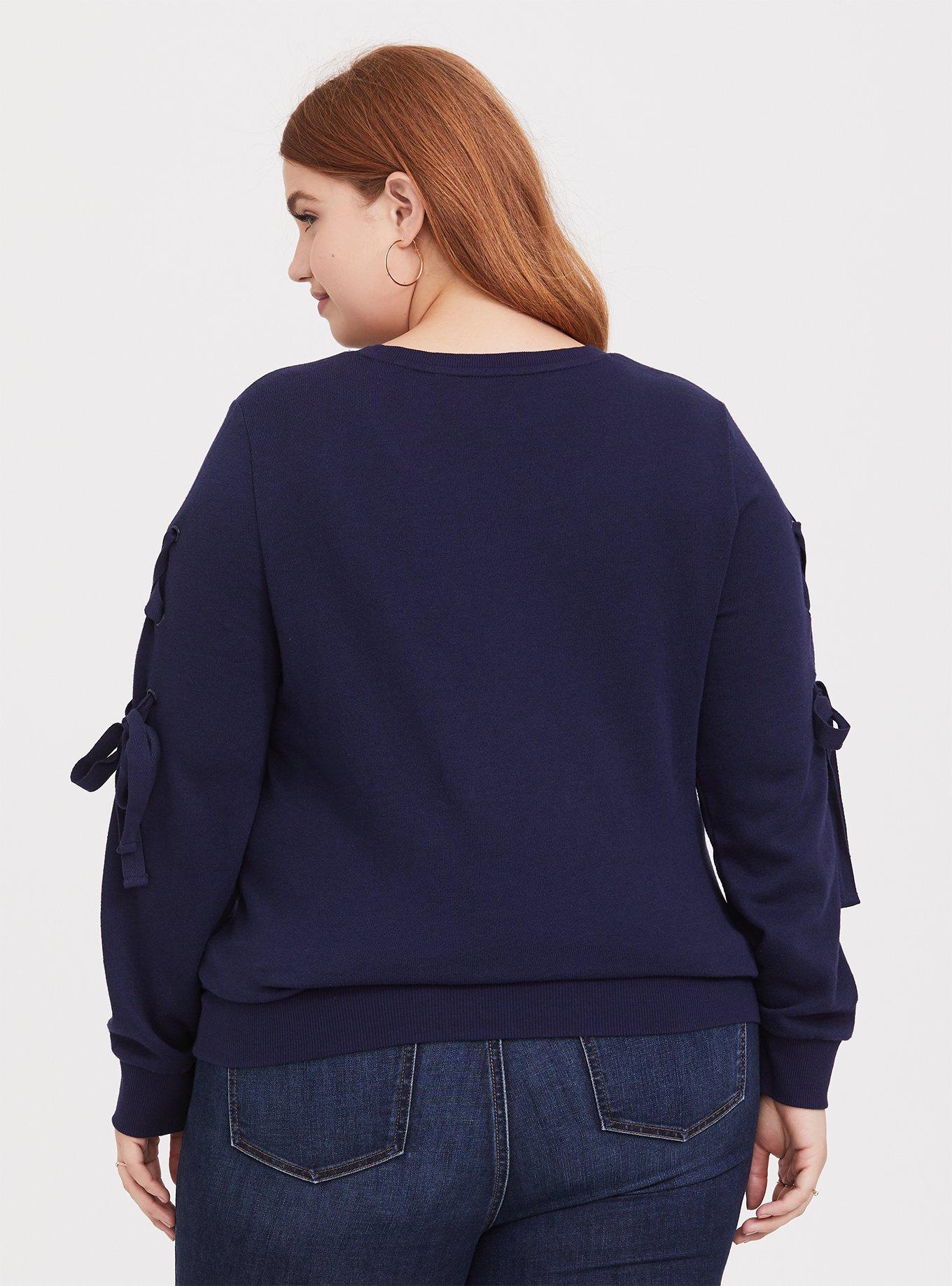 Disney Lilo & Stitch Scrump Navy Lace-Up Sweatshirt, PEACOAT, alternate